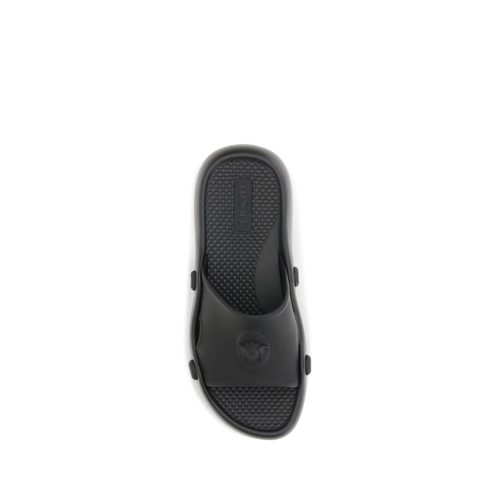 Versace Black Rubber Sandals | Regal Royce