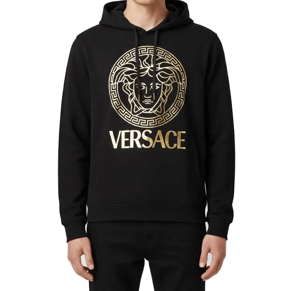 Versace Black Cotton Hoodie | Regal Royce