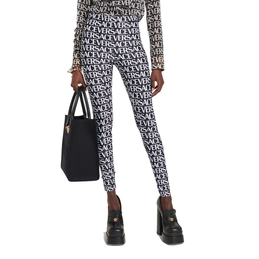 Versace Black Elastane Leggings | Regal Royce