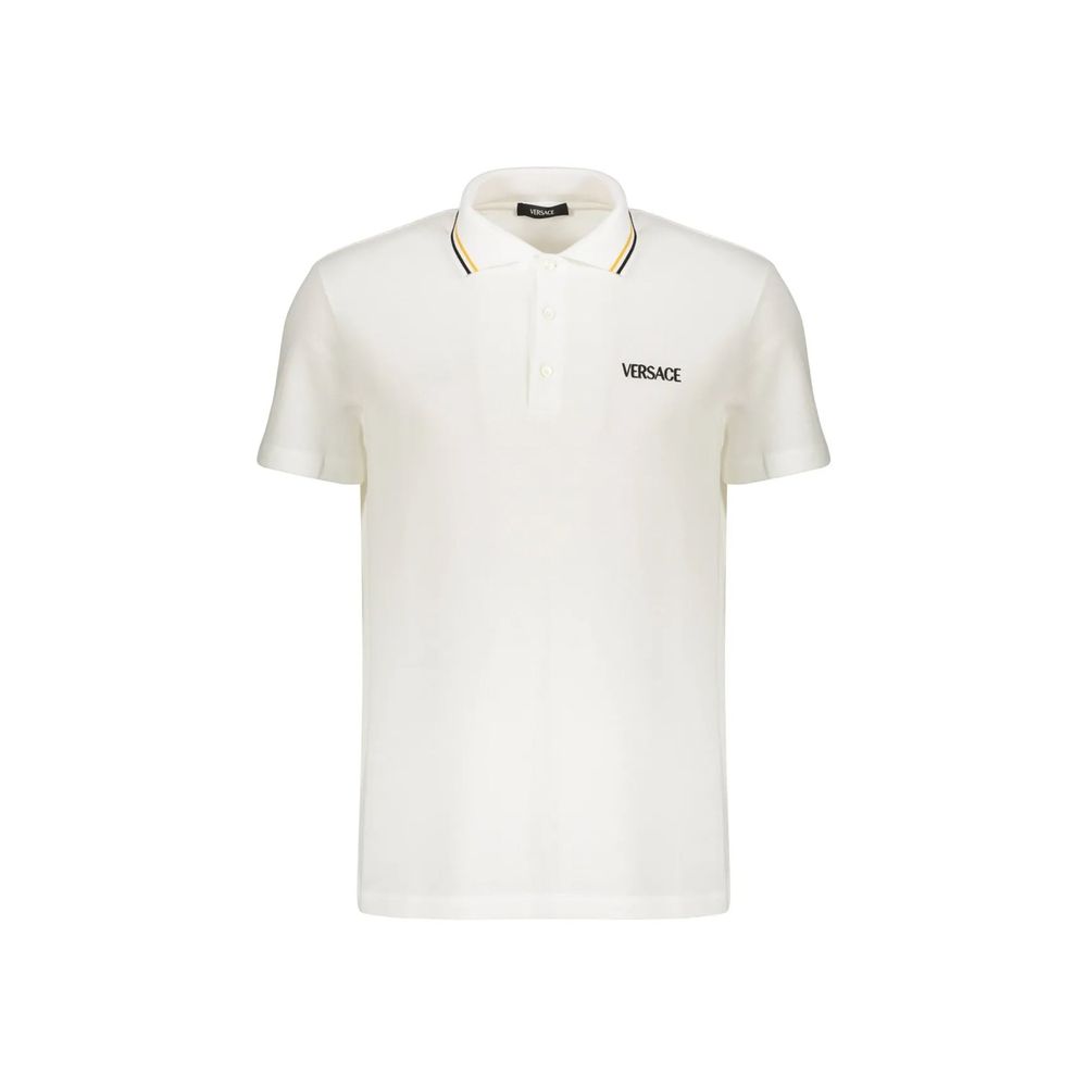 Versace White Cotton Polo Shirt | Regal Royce