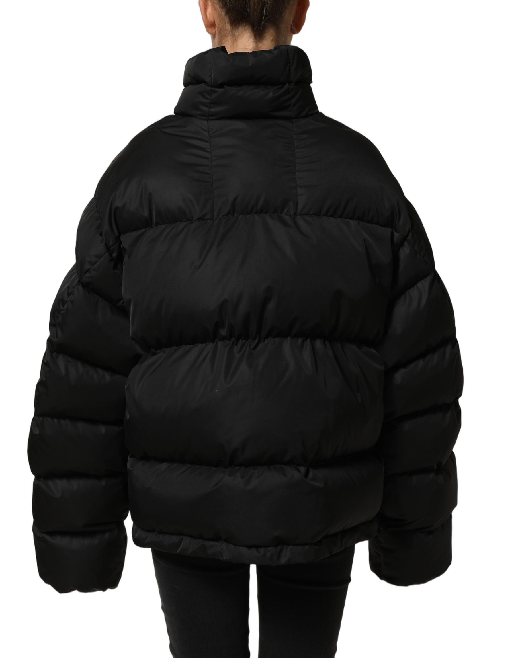 Dolce & Gabbana Black DGVIB3 Embroidered Padded Puffer Jacket | Regal Royce