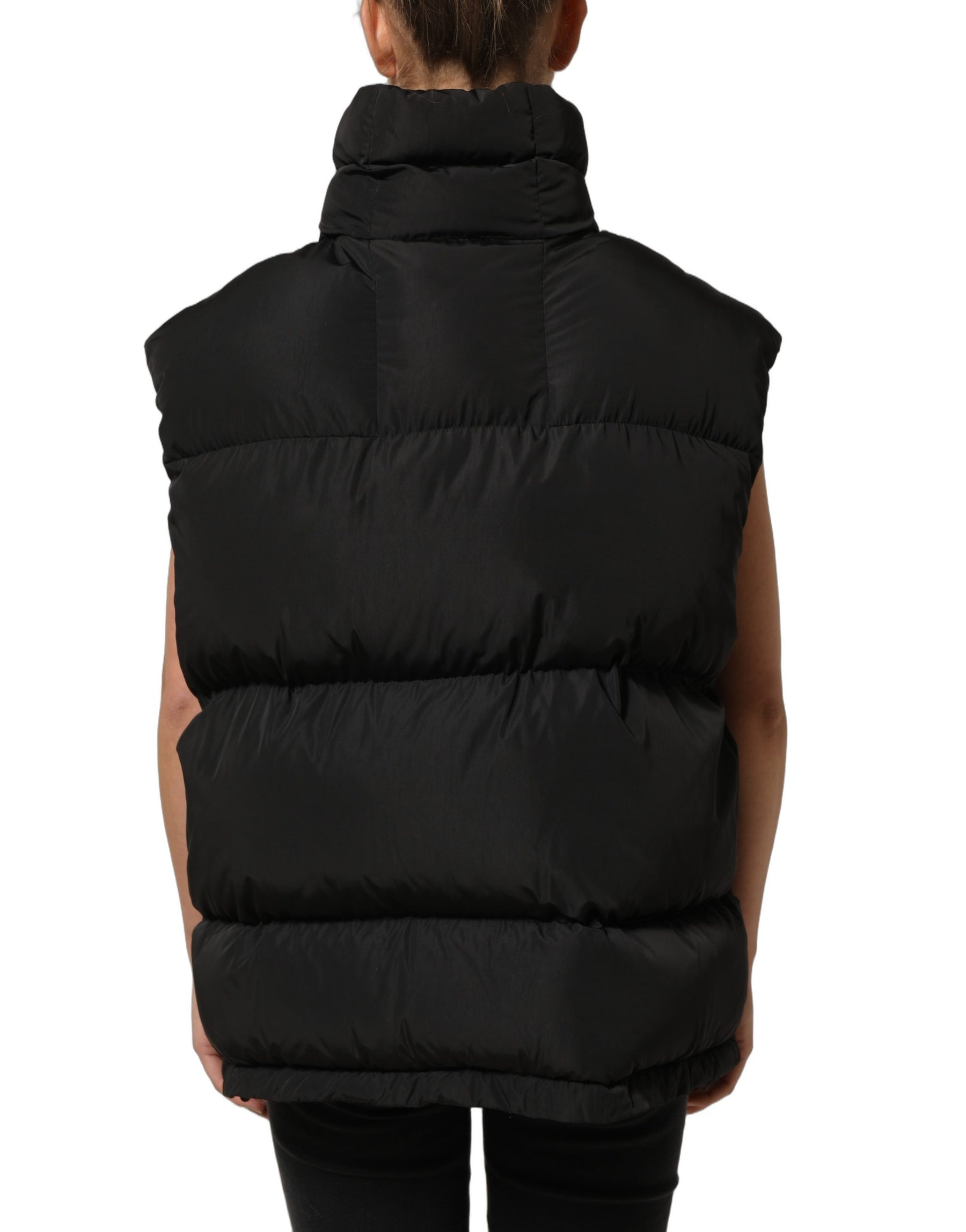 Dolce & Gabbana Black Polyester Sleeveless Padded Men Puffer Jacket | Regal Royce