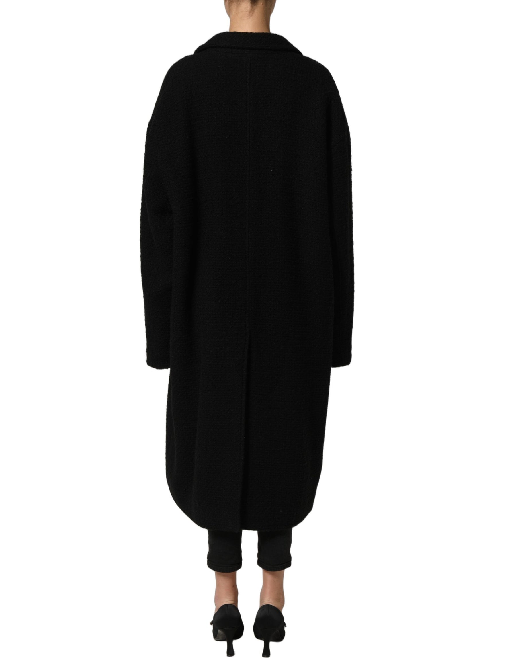 Dolce & Gabbana Black Double Breasted Men Trench Coat Jacket | Regal Royce