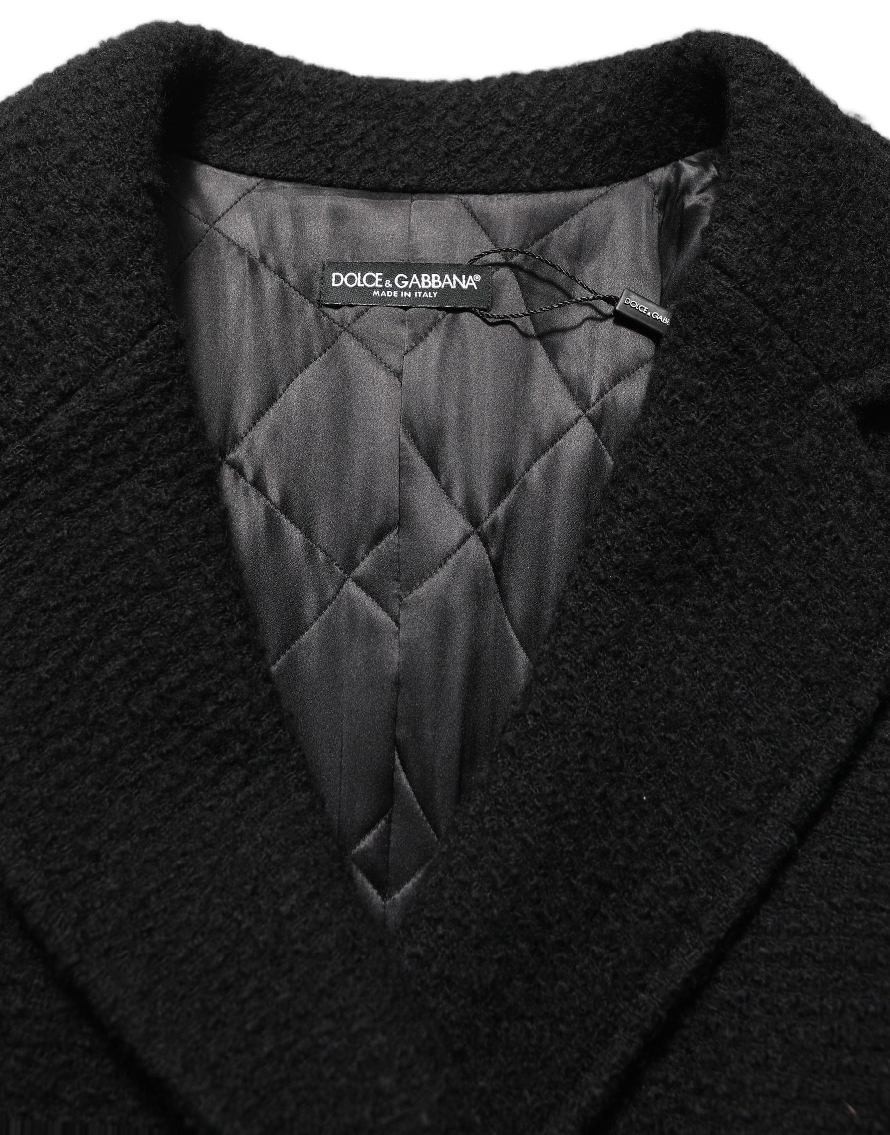 Dolce & Gabbana Black Double Breasted Men Trench Coat Jacket | Regal Royce