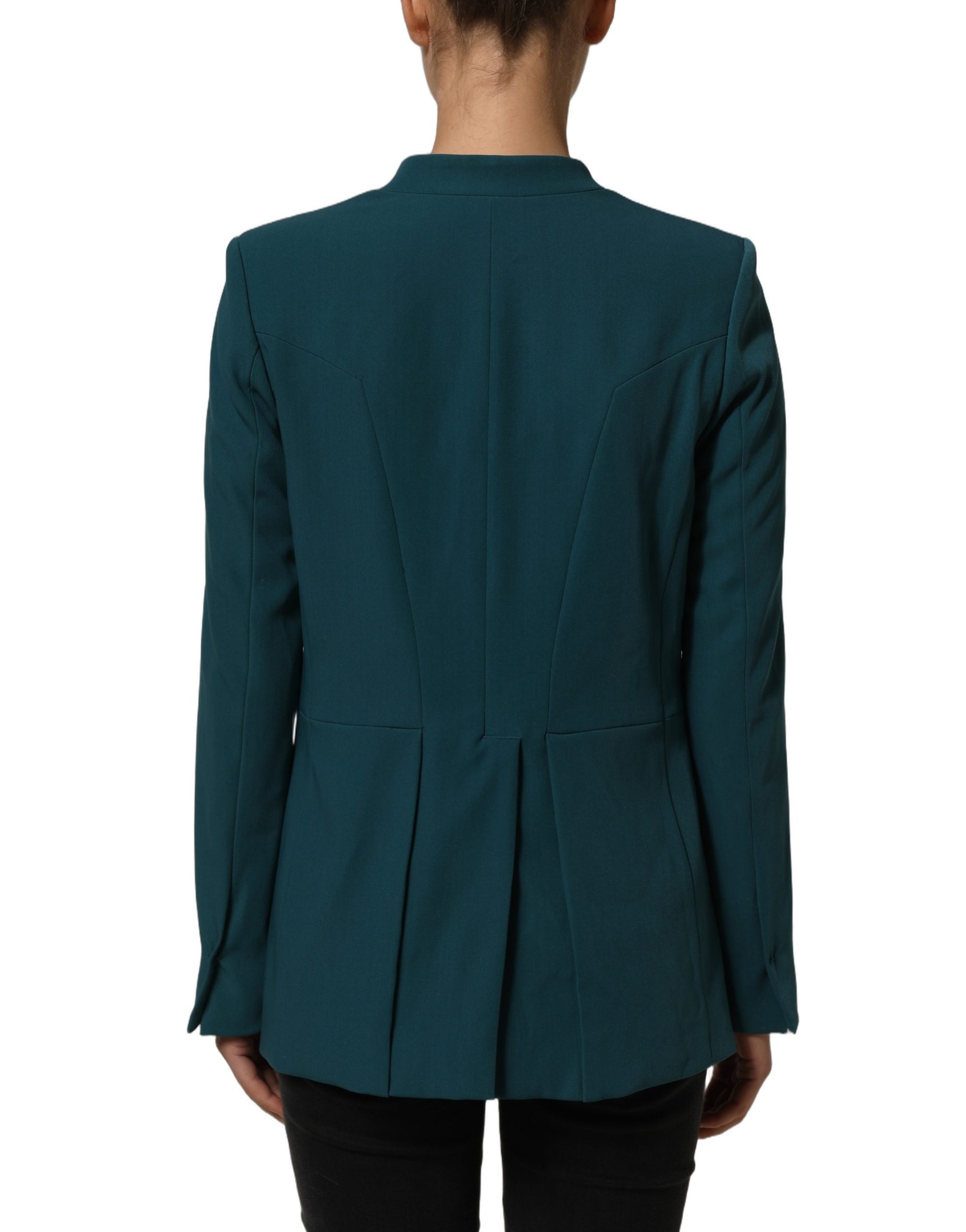 CO|TE Dark Green Beige Polyester Overcoat Women Blazer Jacket | Regal Royce