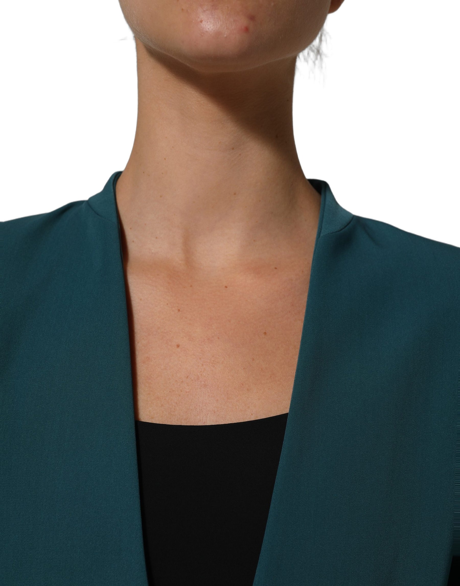 CO|TE Dark Green Beige Polyester Overcoat Women Blazer Jacket | Regal Royce