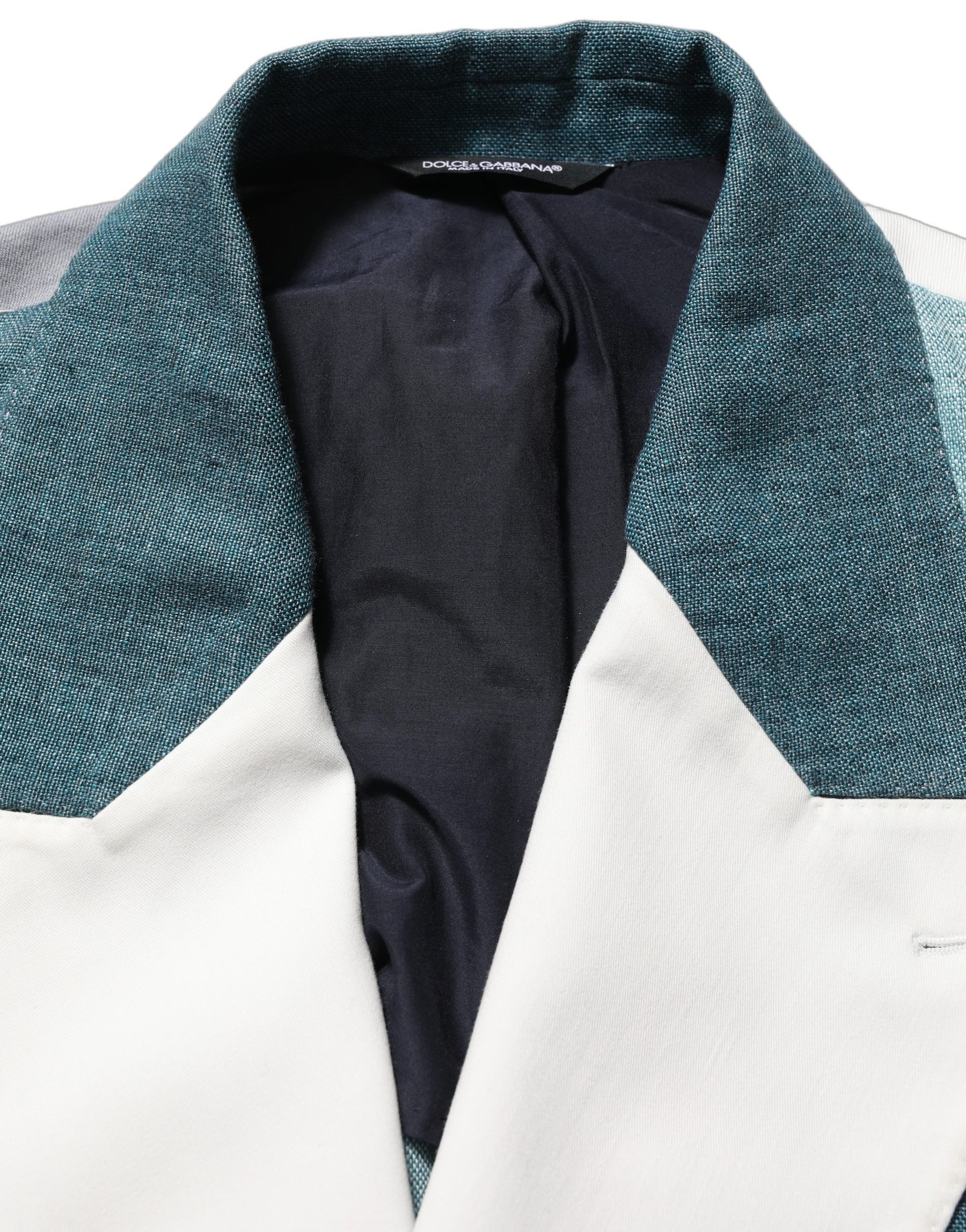 Dolce & Gabbana Multicolor Patchwork Linen Double Breasted Jacket | Regal Royce
