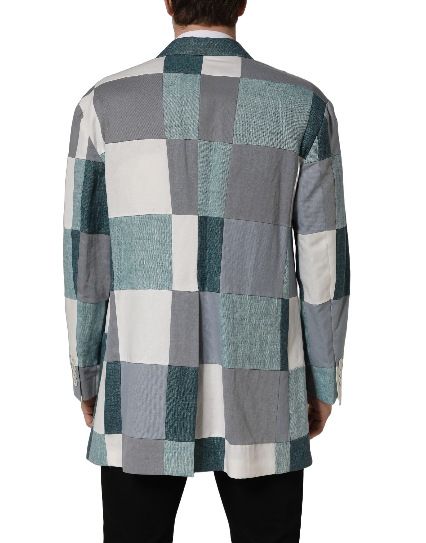 Dolce & Gabbana Multicolor Patchwork Linen Double Breasted Jacket | Regal Royce