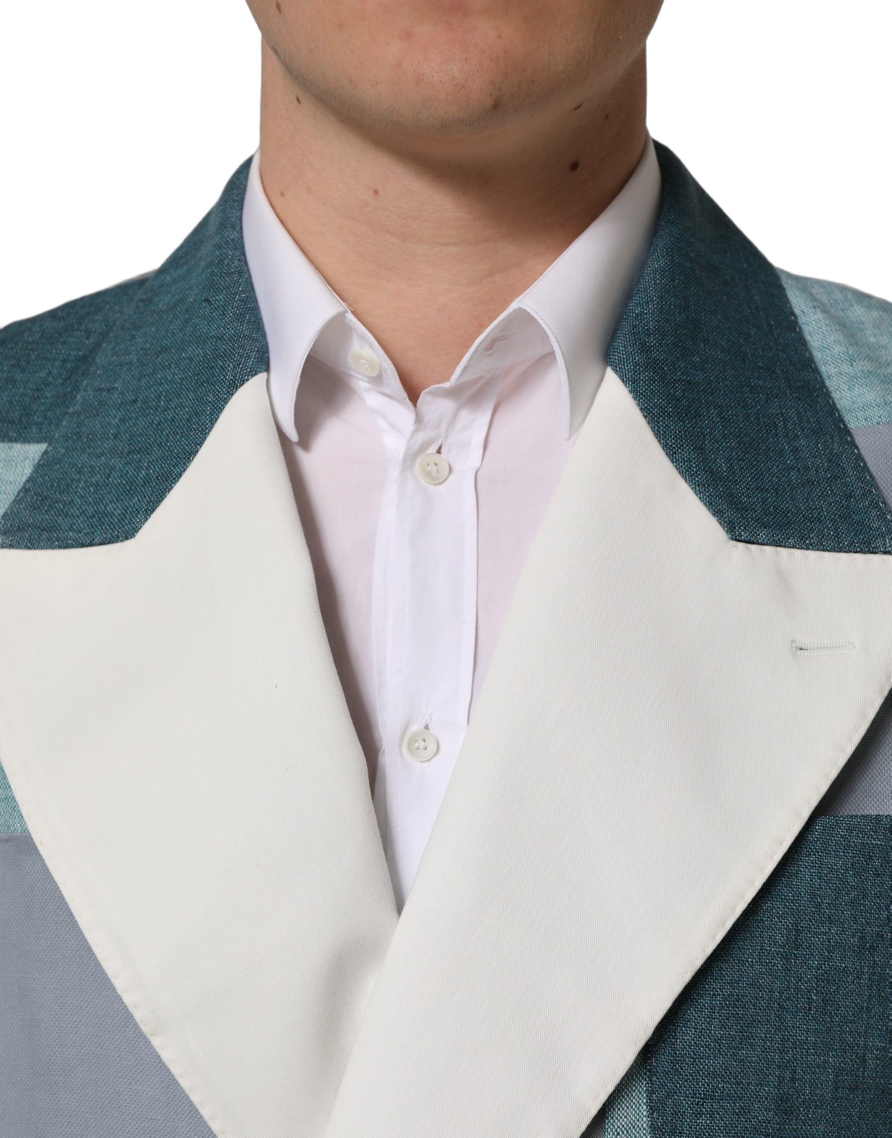 Dolce & Gabbana Multicolor Patchwork Linen Double Breasted Jacket | Regal Royce