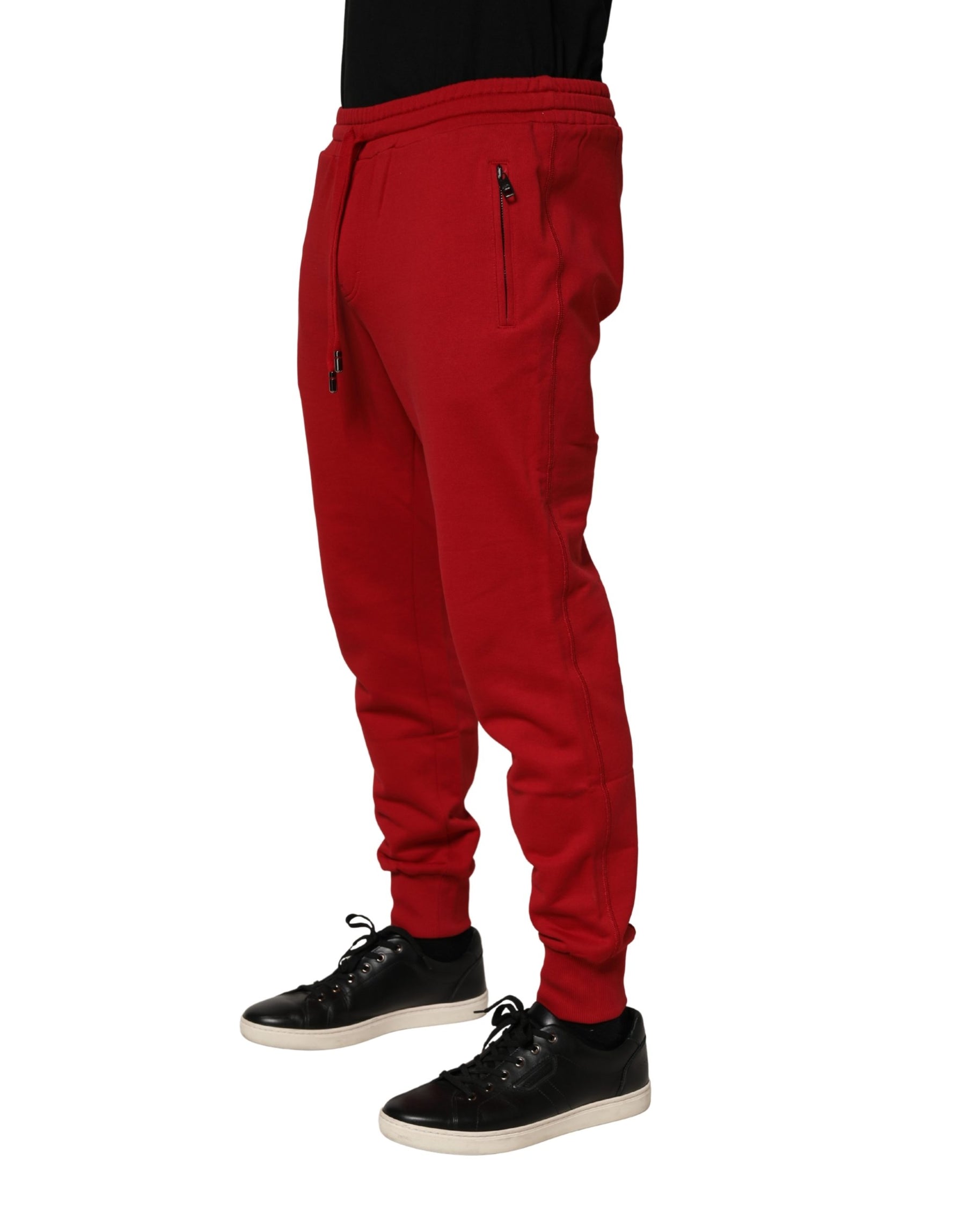 Dolce & Gabbana Red DG Logo Cotton Jogger Men Sweatpants Pants | Regal Royce