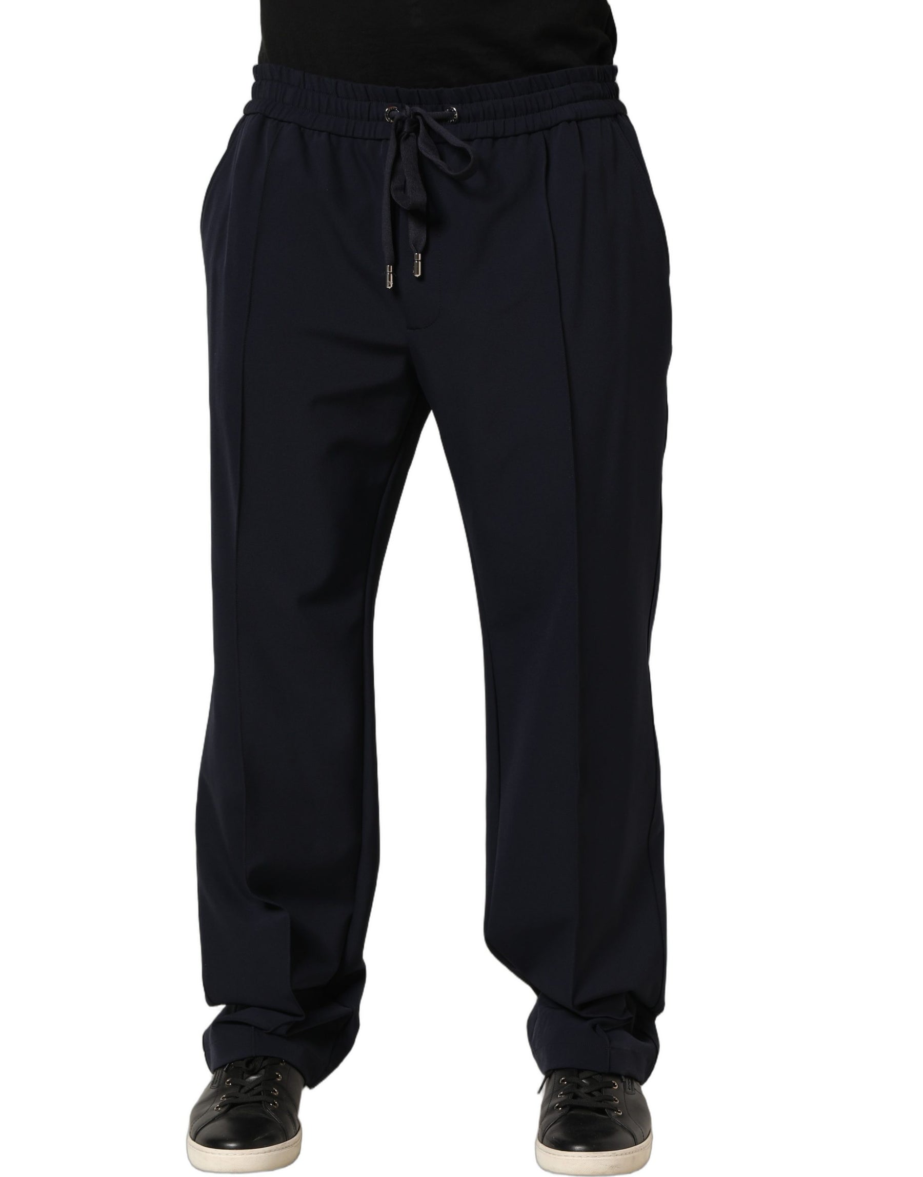 Dolce & Gabbana Dark Blue Drawstring Nylon Jogger Sweatpants Pants | Regal Royce