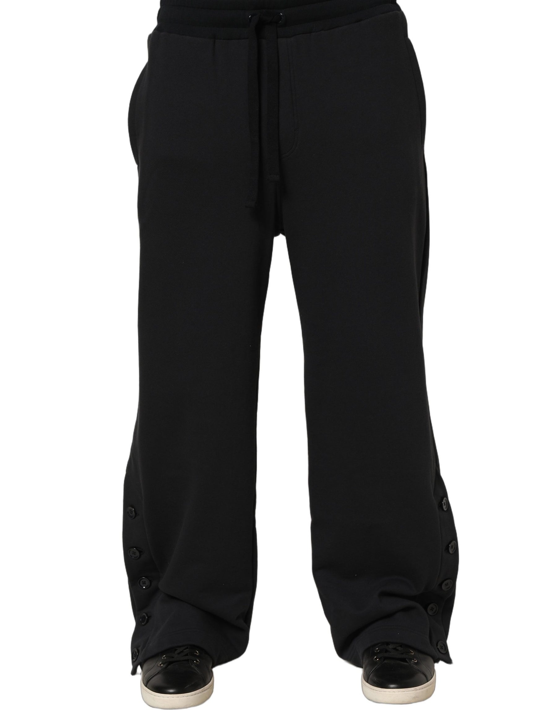 Dolce & Gabbana Black Drawstring Viscose Jogger Men Sweatpants Pants | Regal Royce