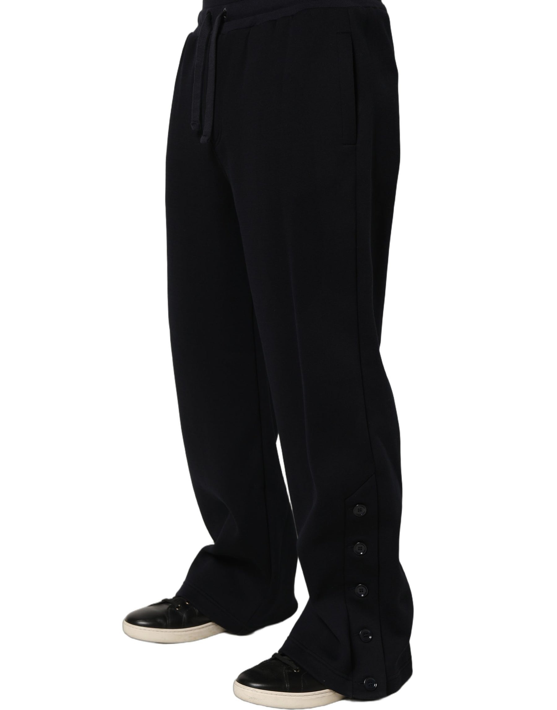 Dolce & Gabbana Black Drawstring Viscose Jogger Men Sweatpants Pants | Regal Royce