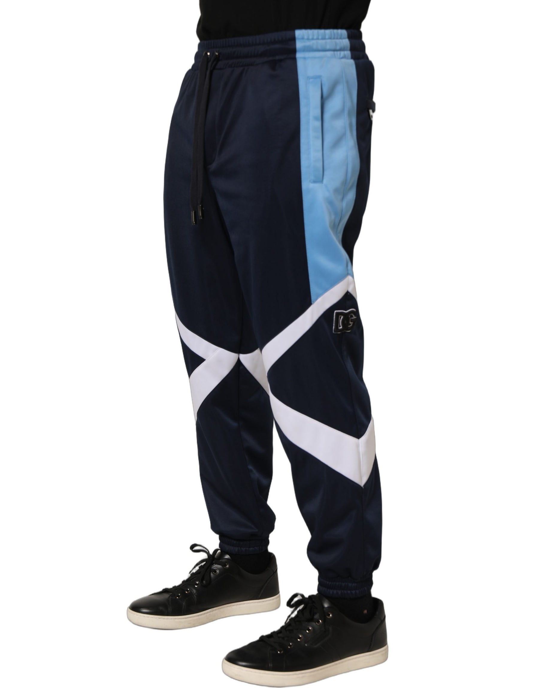 Dolce & Gabbana Blue White Drawstring Jogger Sweatpants Pants | Regal Royce