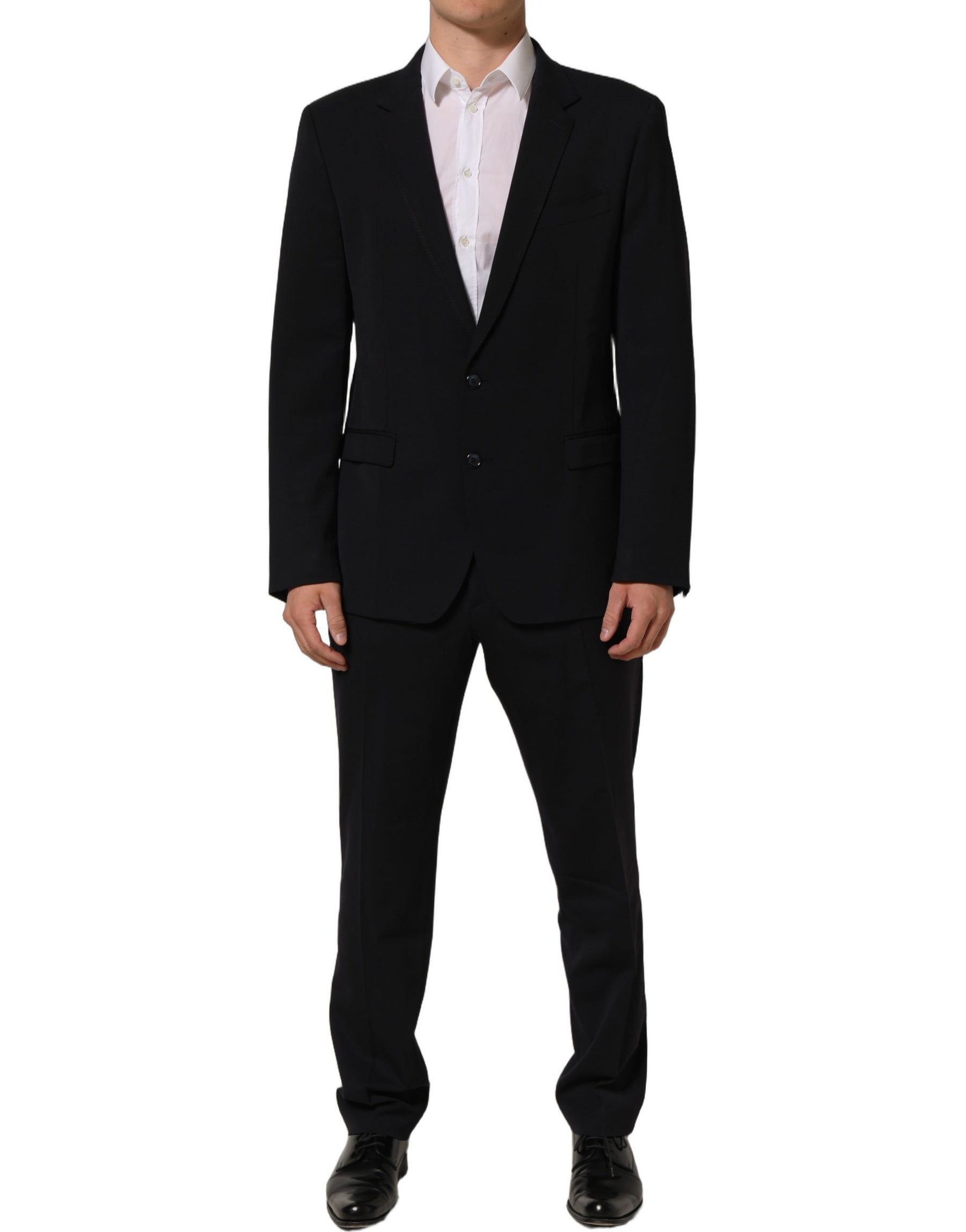 Dolce & Gabbana Black Wool Slim Fit Formal Men 2 Piece Suit | Regal Royce