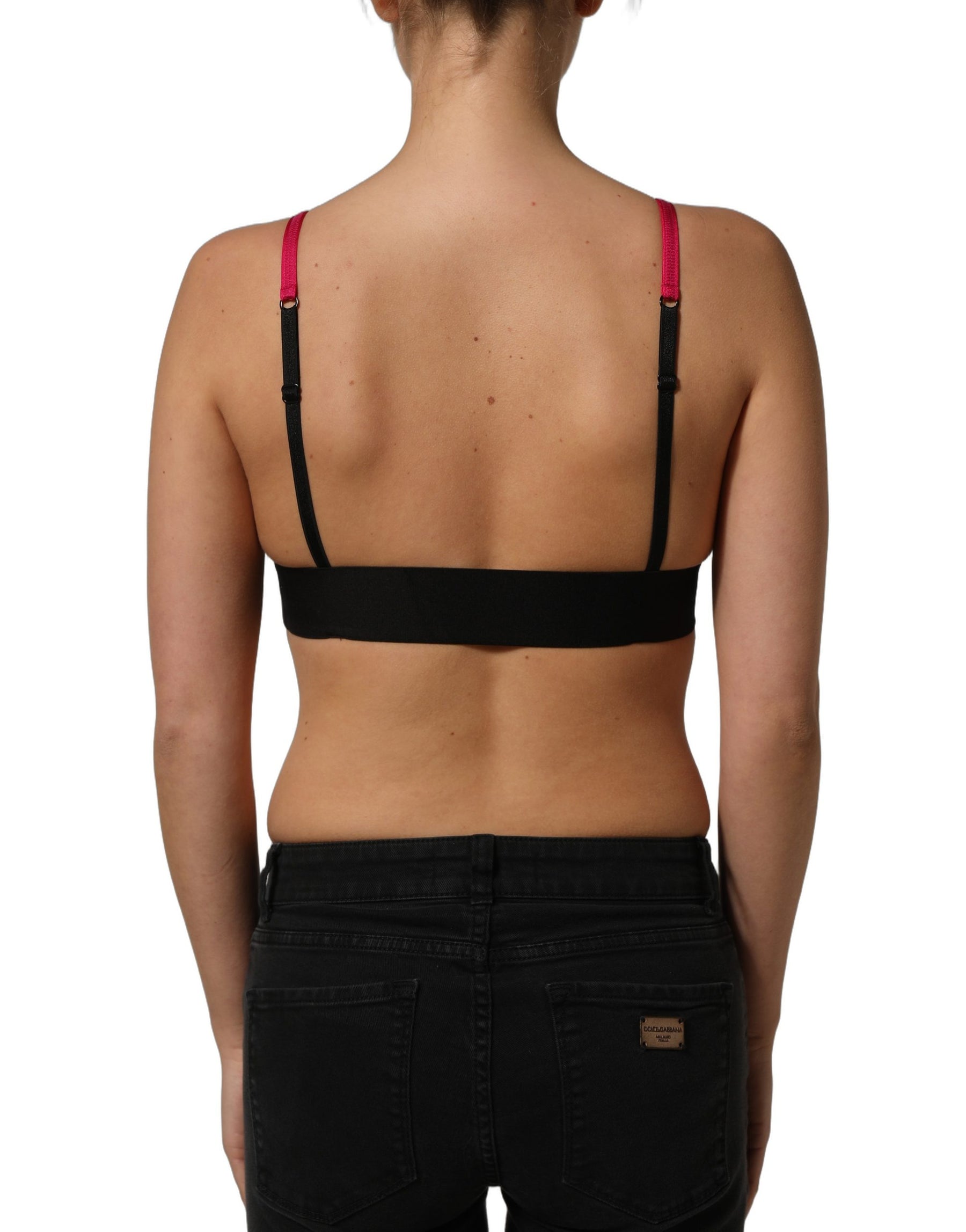 Dolce & Gabbana Pink Crystal Embellished Bralette Crop Top | Regal Royce