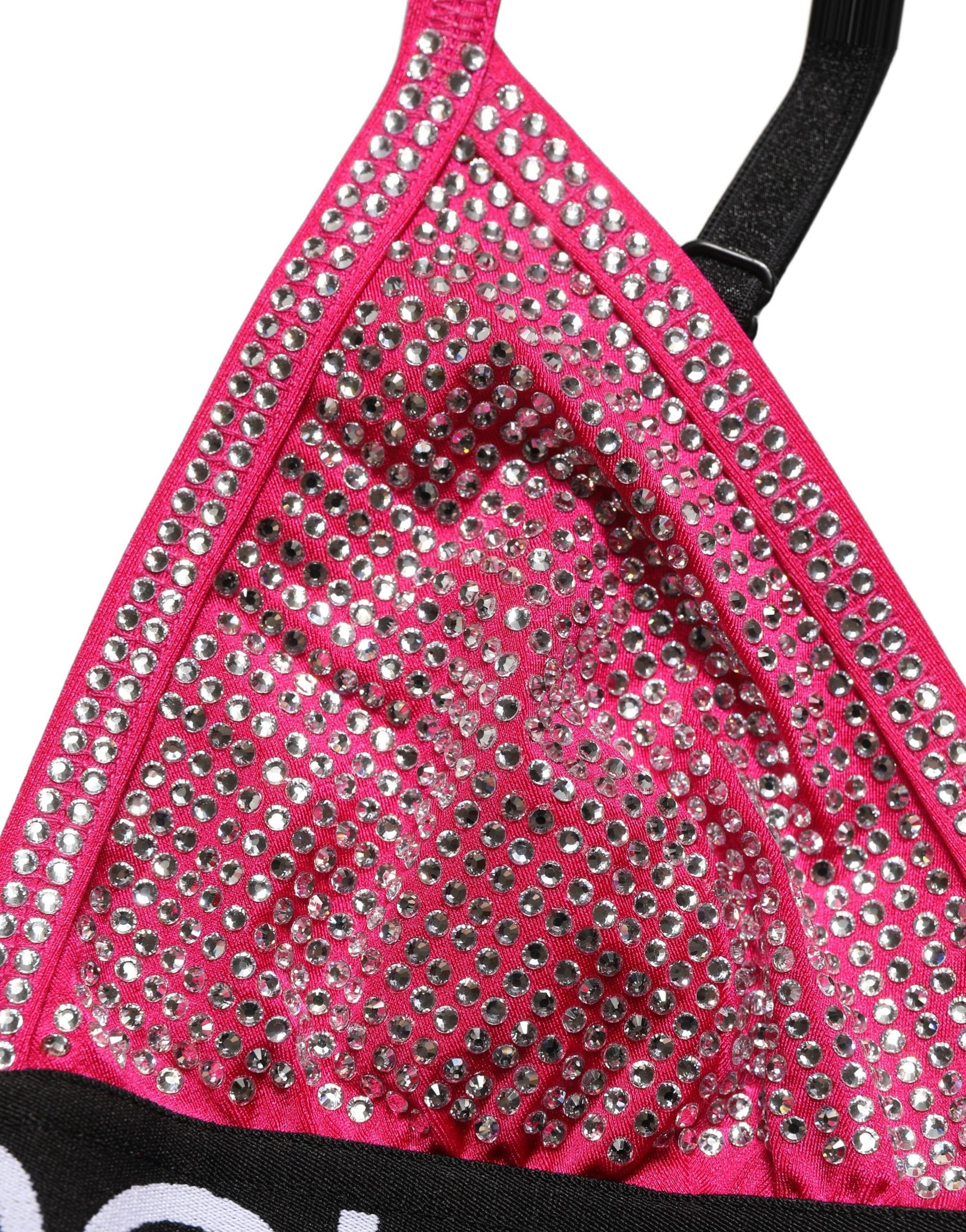 Dolce & Gabbana Pink Crystal Embellished Bralette Crop Top | Regal Royce