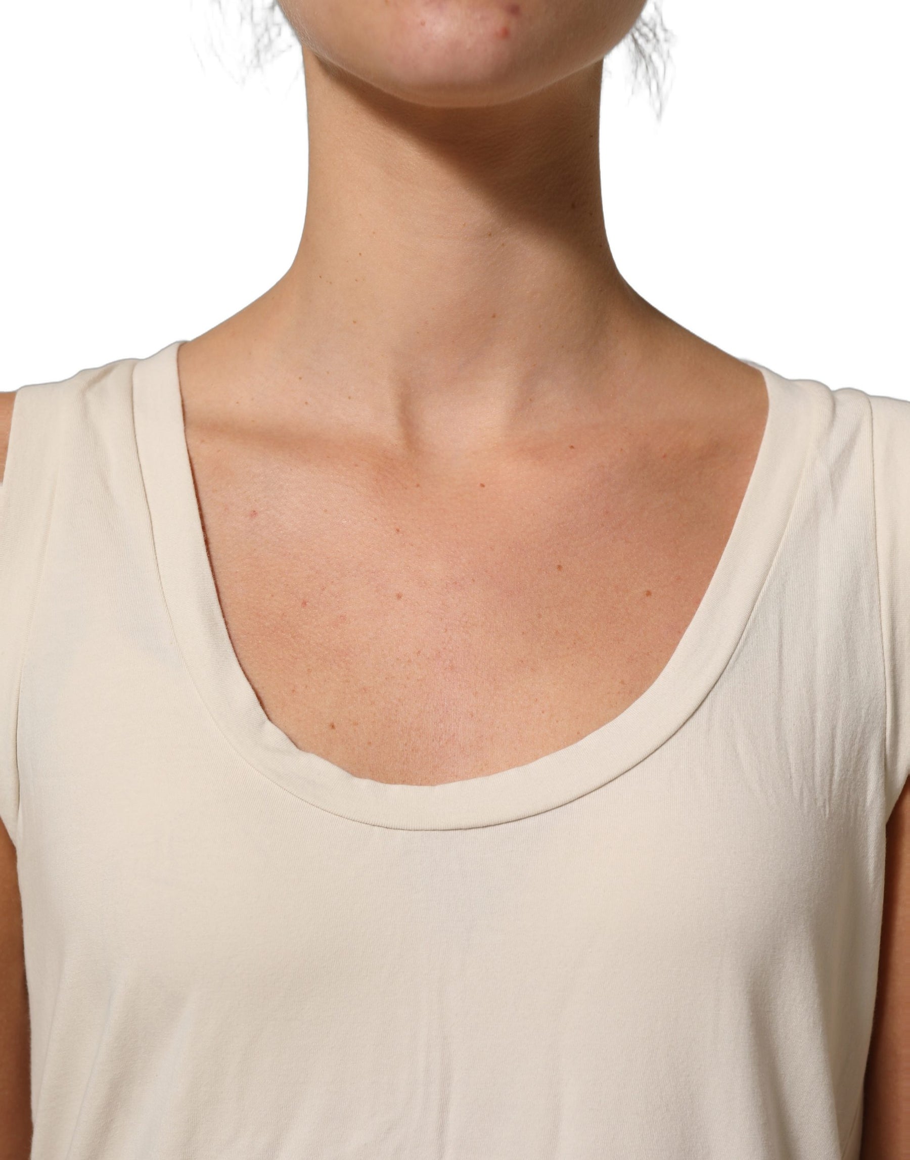 Aniye By Beige Viscose Sleeveless Round Neck Women Tank Top | Regal Royce