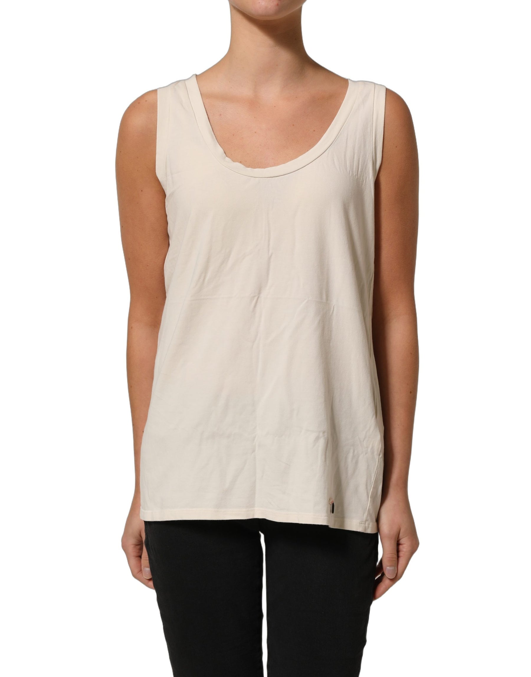 Aniye By Beige Viscose Sleeveless Round Neck Women Tank Top | Regal Royce