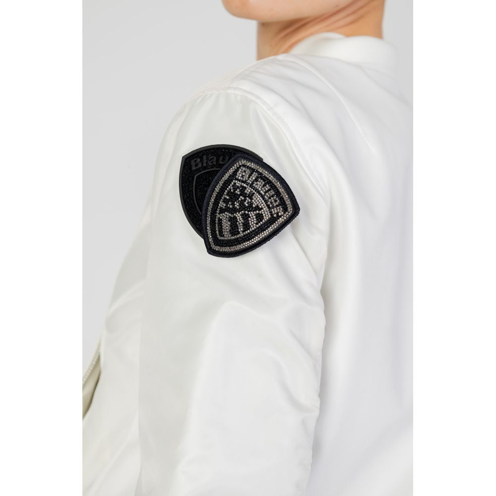 Blauer White Polyamide Bomber | Regal Royce