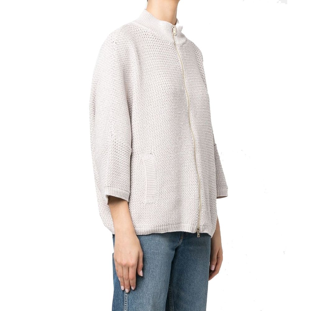 Herno Beige Cotton Cardigan | Regal Royce
