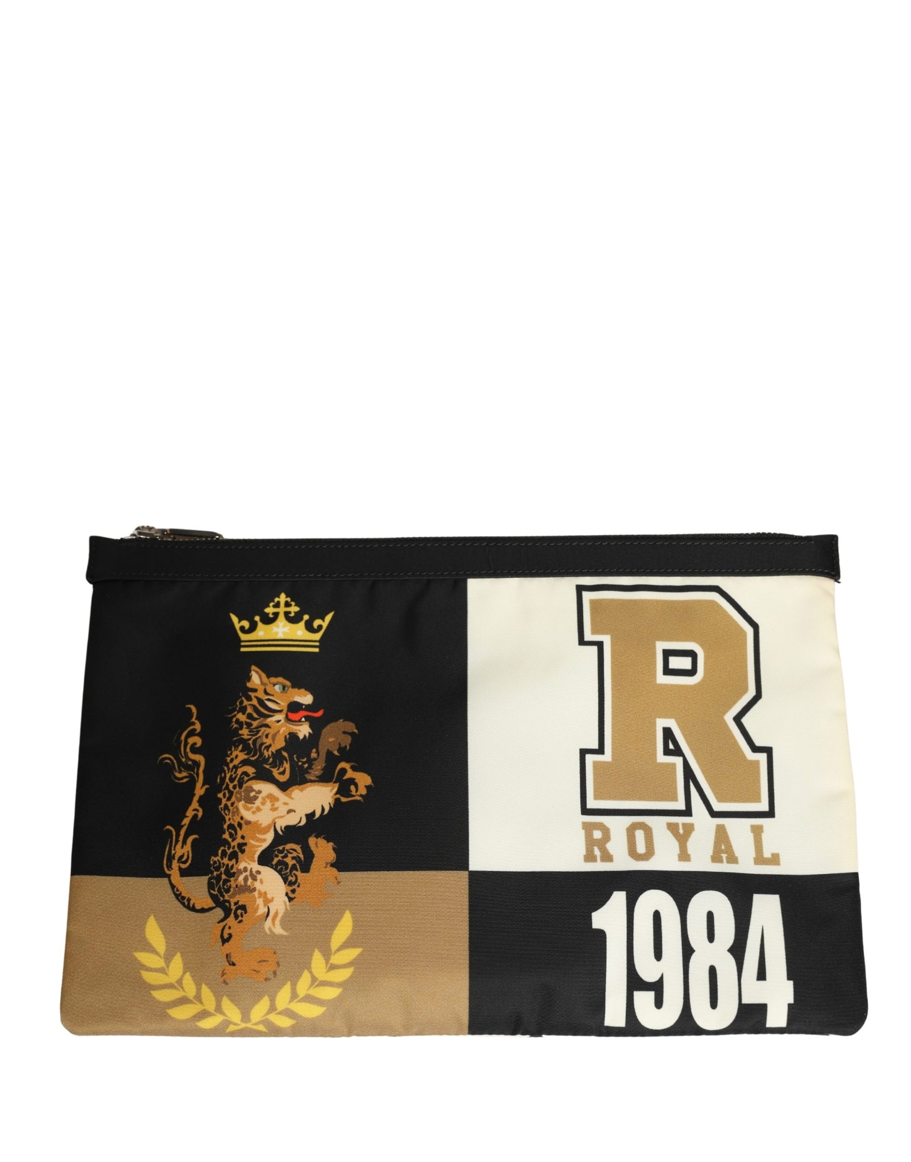 Dolce & Gabbana Multicolor Checkered Logo Print Nylon Clutch Borse Bag | Regal Royce