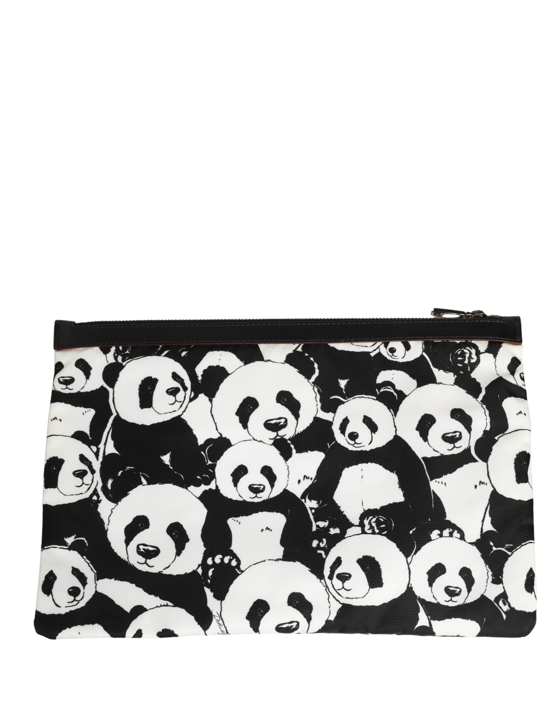Dolce & Gabbana Black White Panda Print Nylon Clutch Men Pouch Borse Bag | Regal Royce