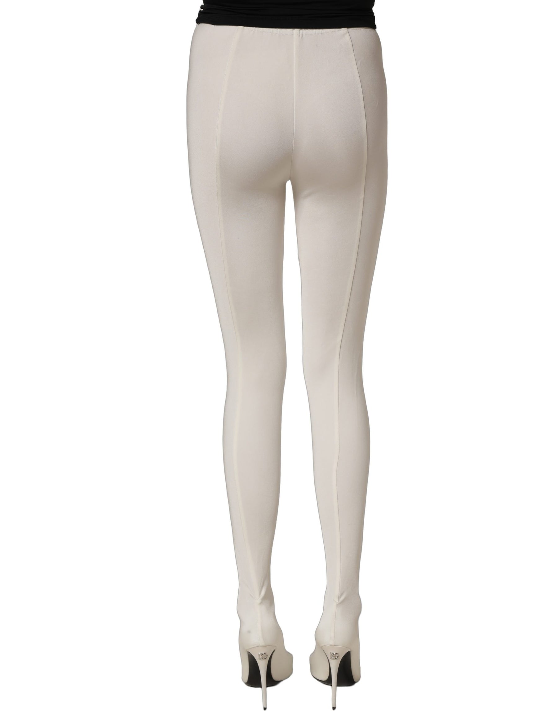 Dolce & Gabbana White High Heels Pumps Jersey Tights Shoes | Regal Royce