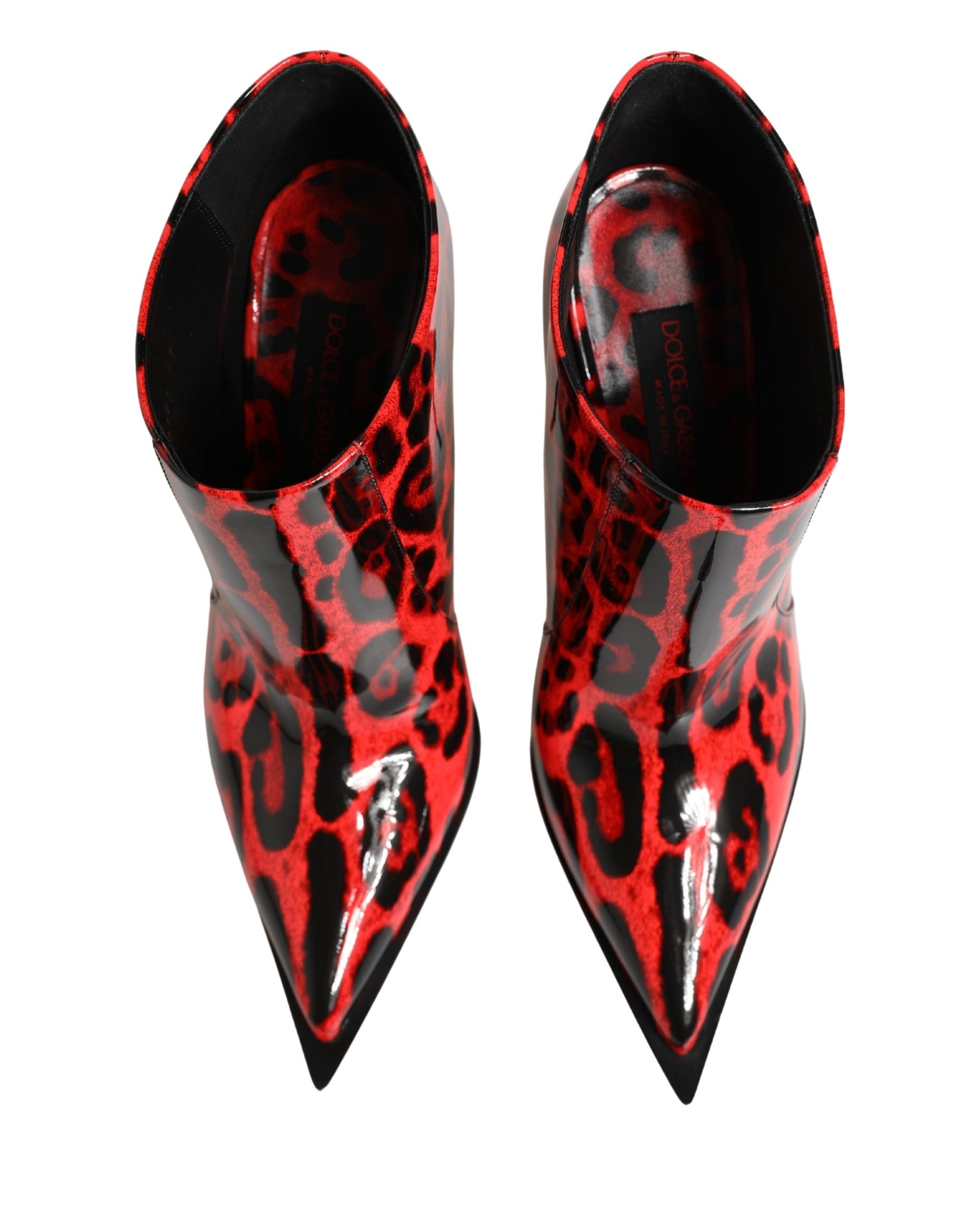 Dolce & Gabbana Red Leopard Cardinale Ankle Boots Shoes | Regal Royce