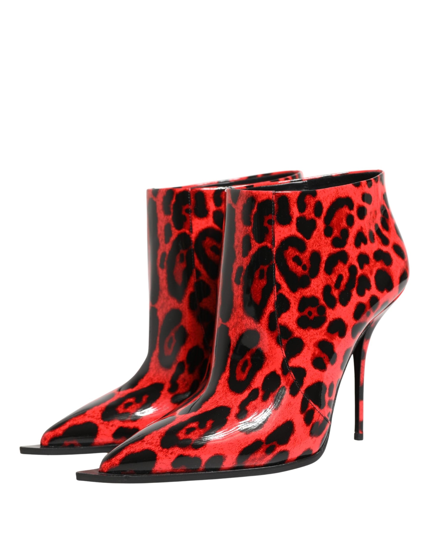 Dolce & Gabbana Red Leopard Cardinale Ankle Boots Shoes | Regal Royce