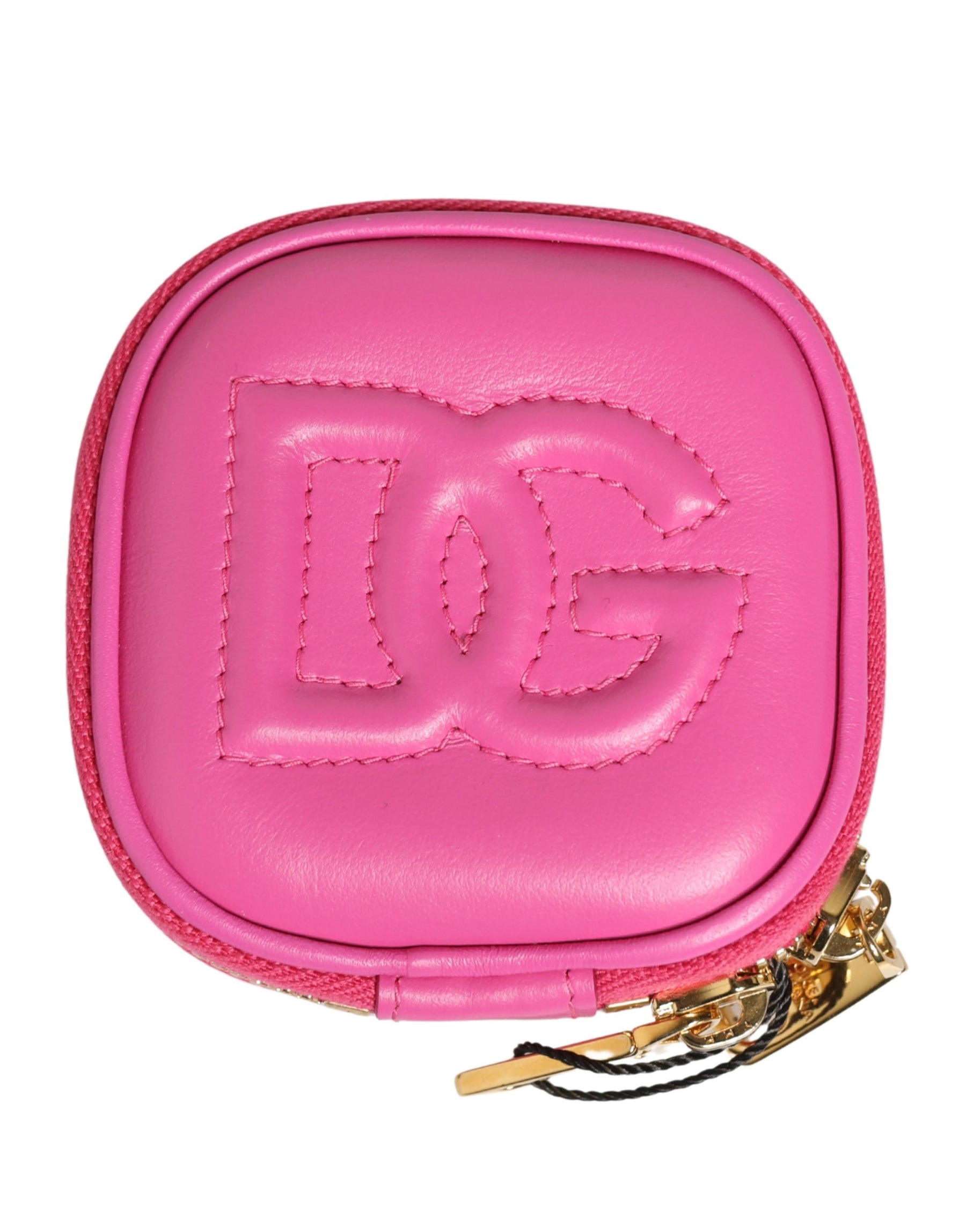 Dolce & Gabbana Pink Lamb Leather Embossed Logo Holder Airpod Case | Regal Royce