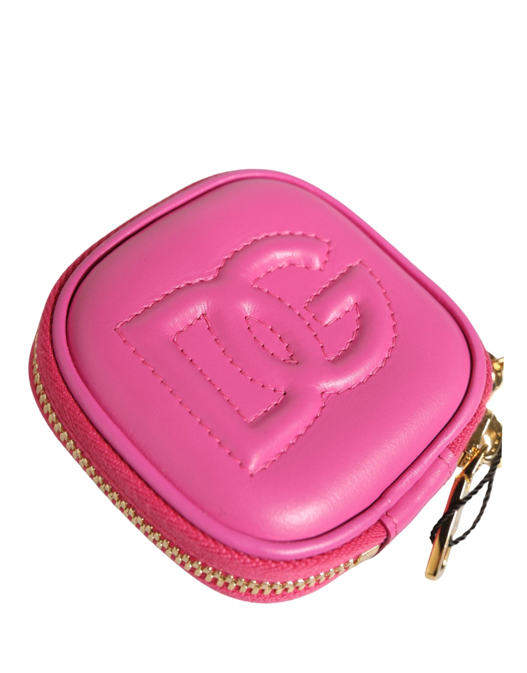 Dolce & Gabbana Pink Lamb Leather Embossed Logo Holder Airpod Case | Regal Royce