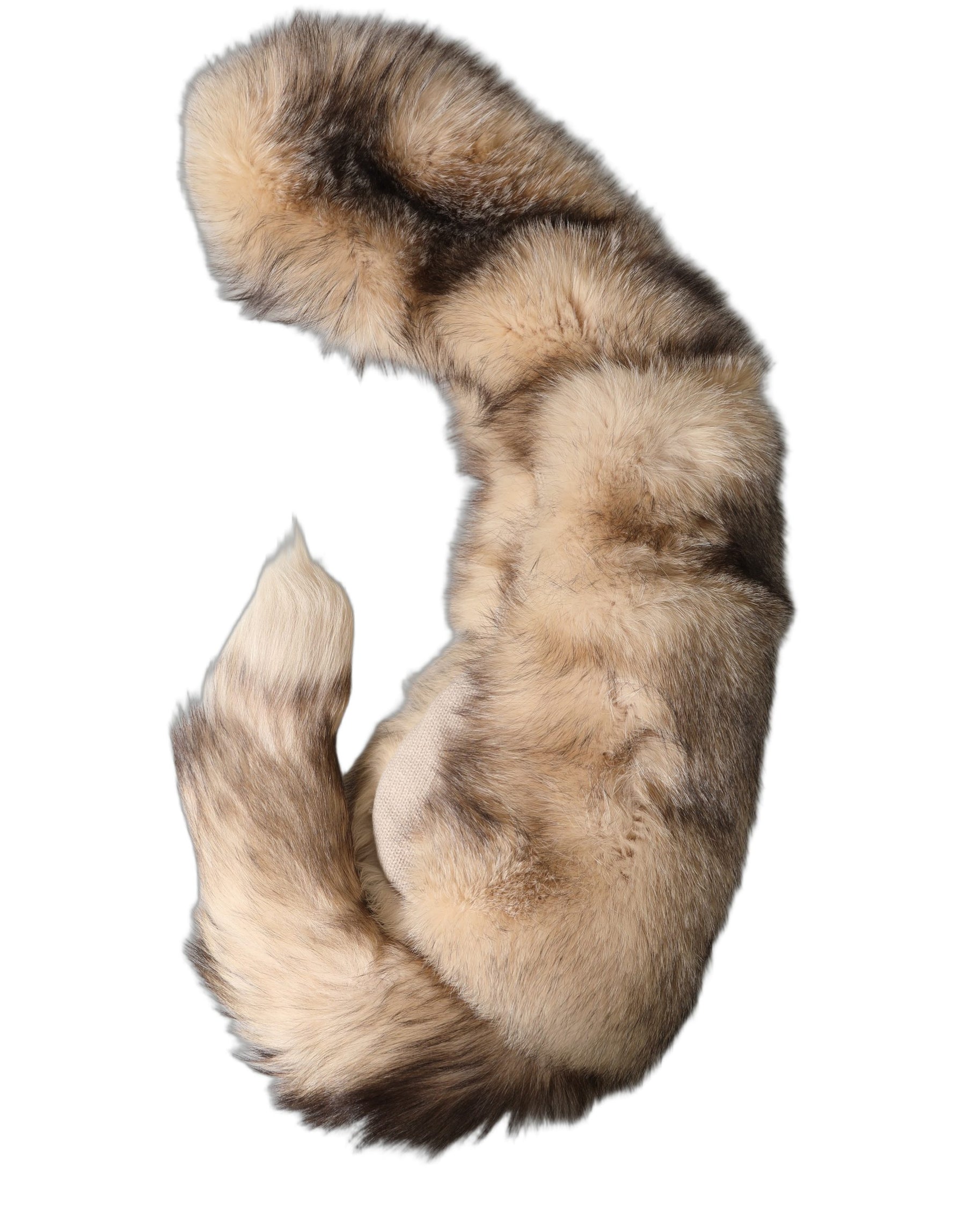 Dolce & Gabbana Brown Frost Fox Fur Neck Warmer Winter Scarf | Regal Royce