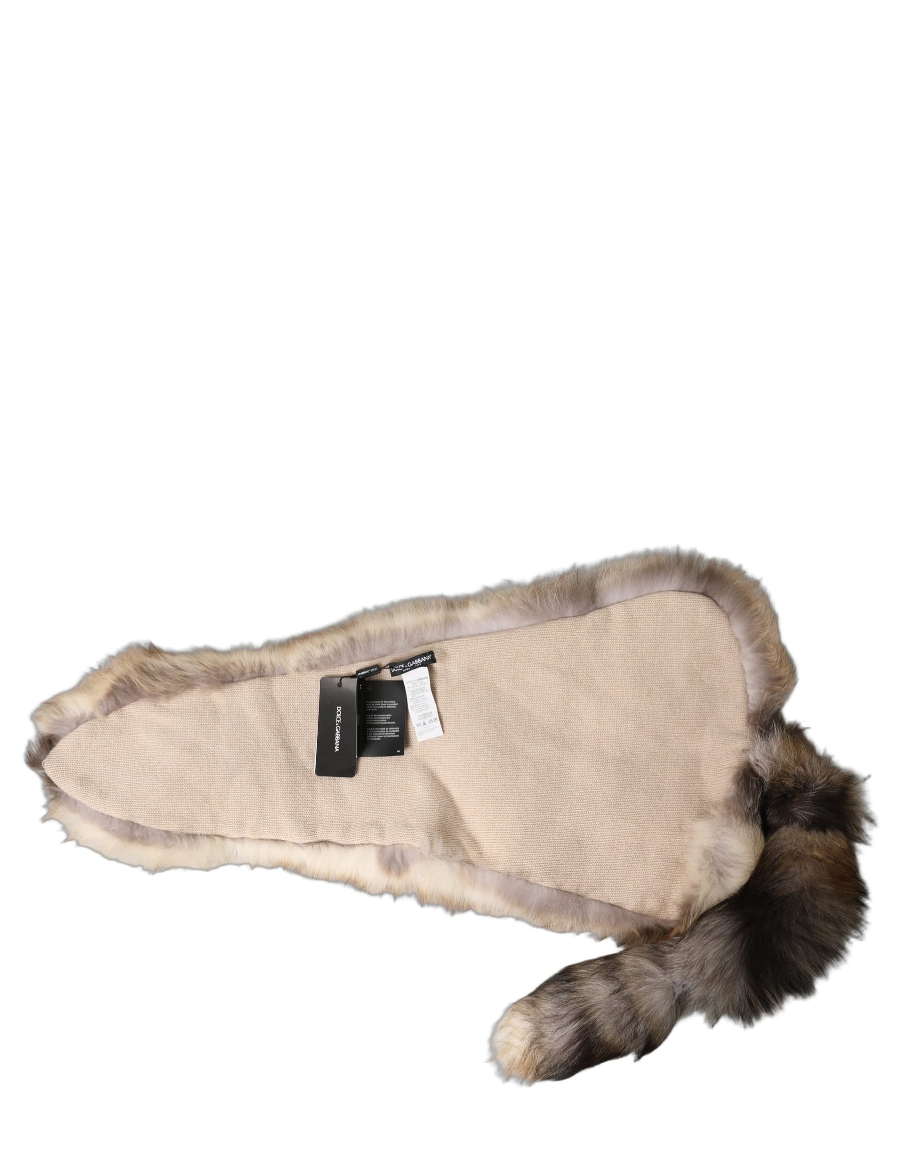 Dolce & Gabbana Brown Frost Fox Fur Neck Warmer Winter Scarf | Regal Royce