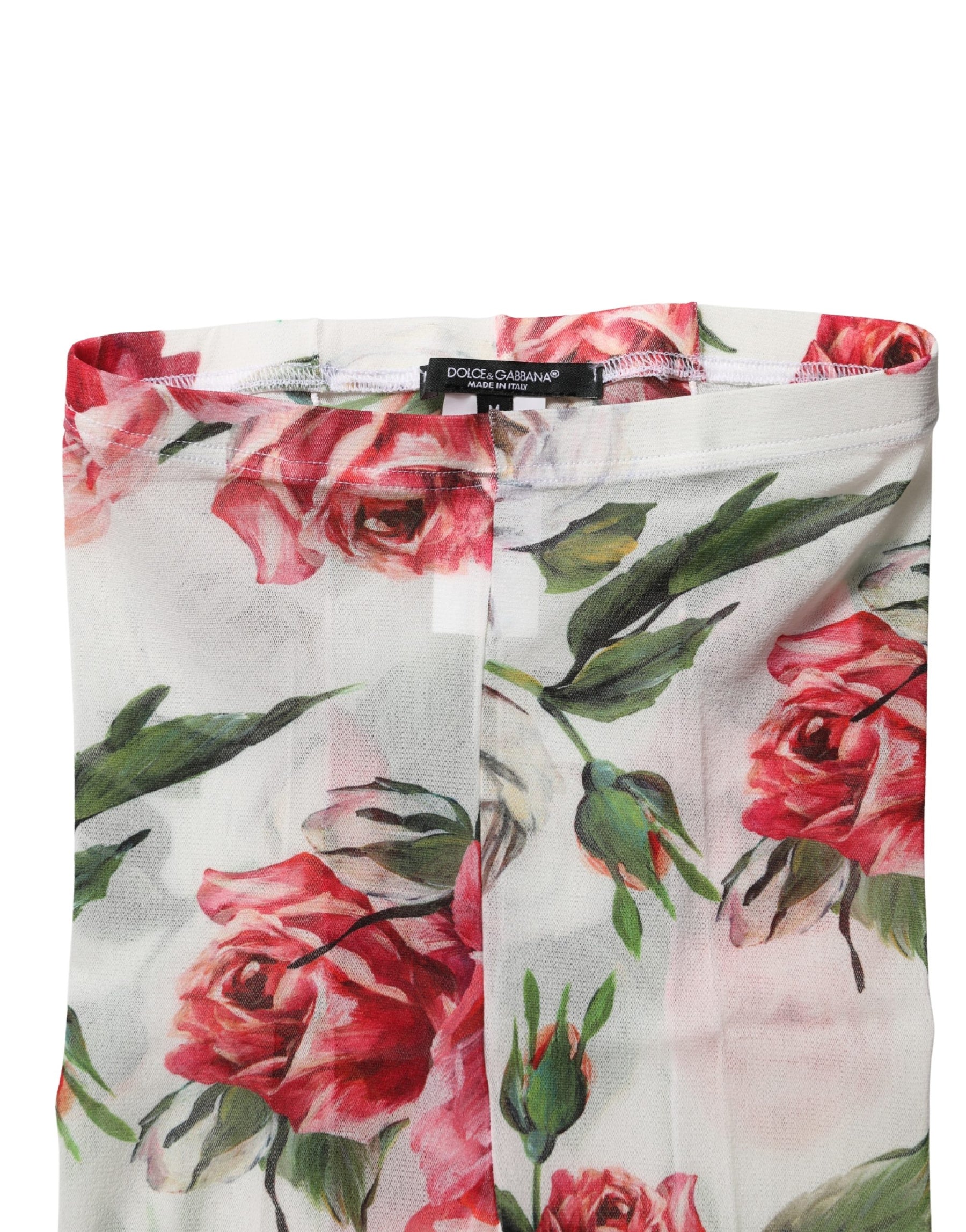 Dolce & Gabbana White Nylon Floral Print Tights Stockings Socks | Regal Royce