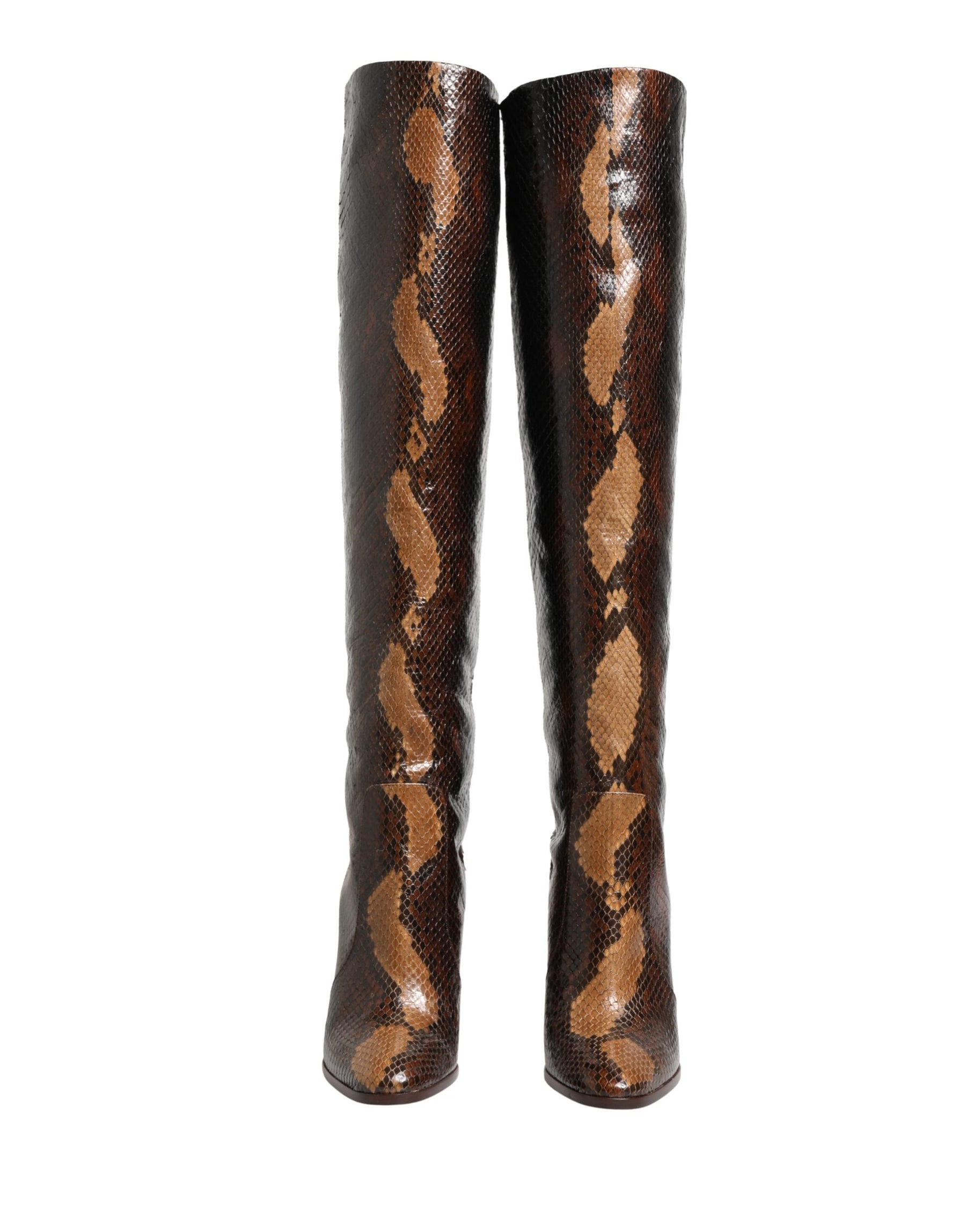 Dolce & Gabbana Brown Exotic Leather Knee High Boots Shoes | Regal Royce