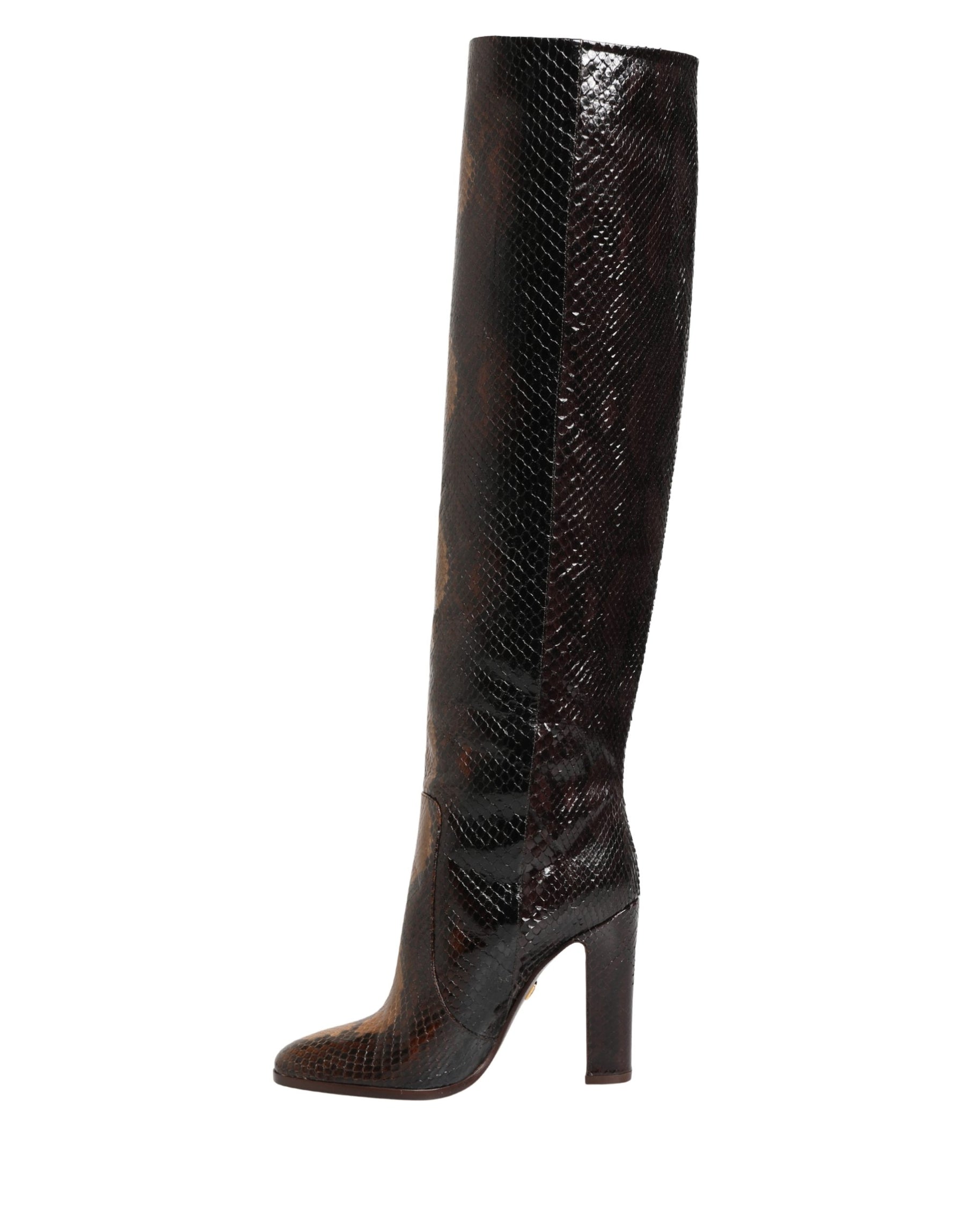 Dolce & Gabbana Brown Exotic Leather Knee High Boots Shoes | Regal Royce