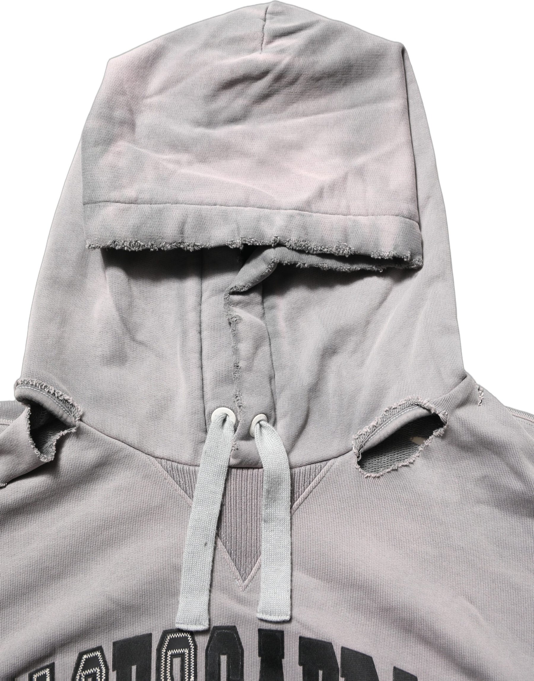 Dolce & Gabbana Gray Graphic Hooded Sweatshirt Men Sweater | Regal Royce