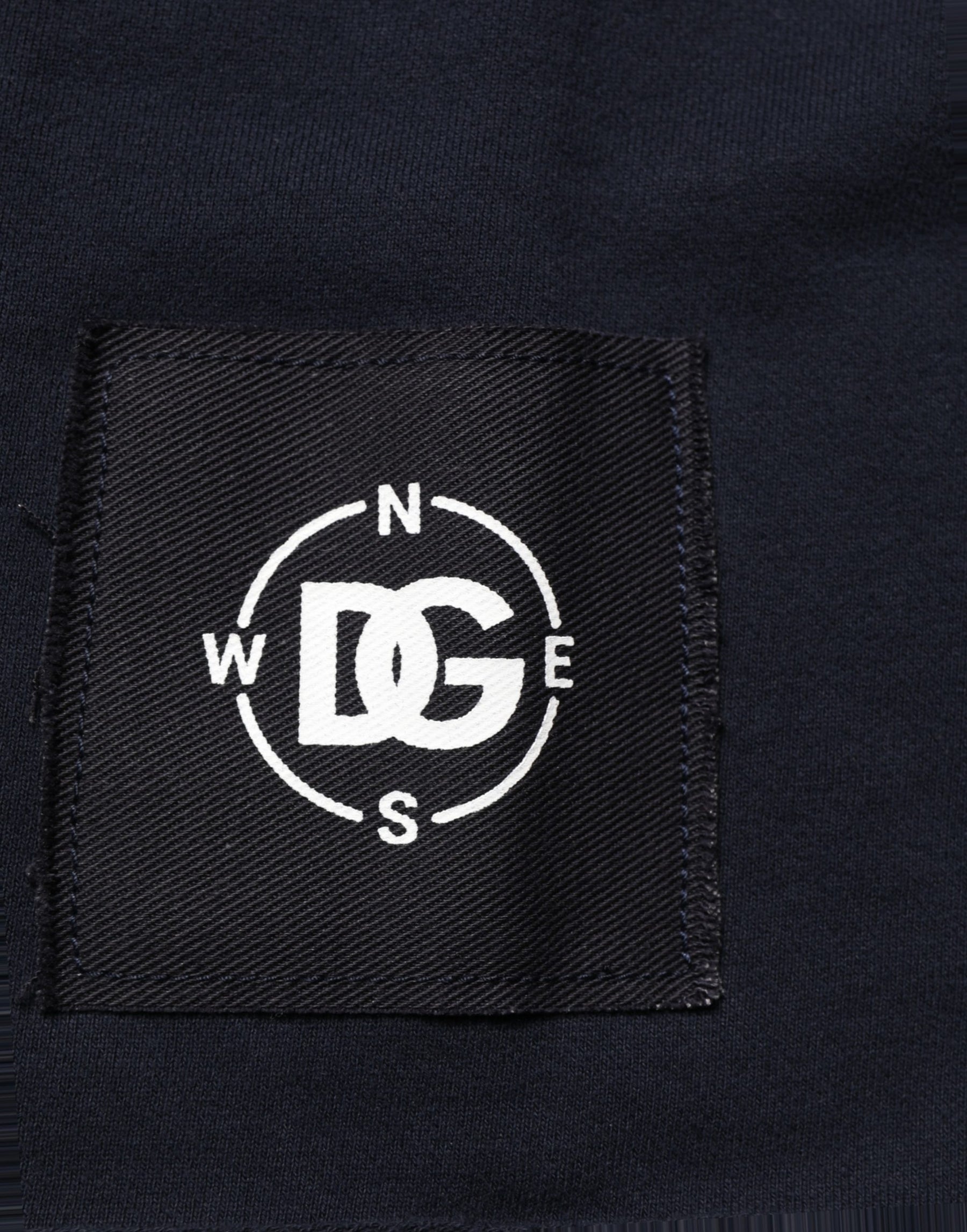 Dolce & Gabbana Dark Blue Logo Cotton Sweatshirt Sweater | Regal Royce
