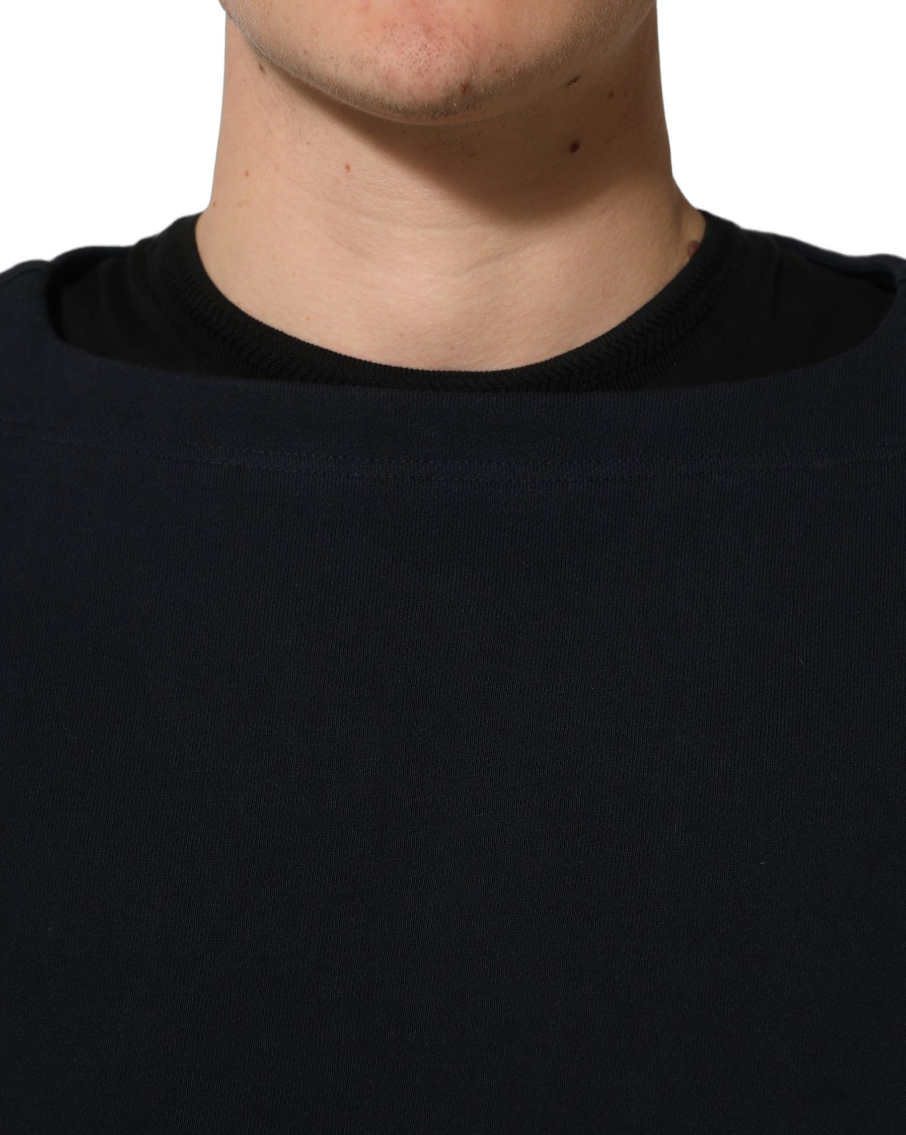 Dolce & Gabbana Dark Blue Logo Cotton Sweatshirt Sweater | Regal Royce
