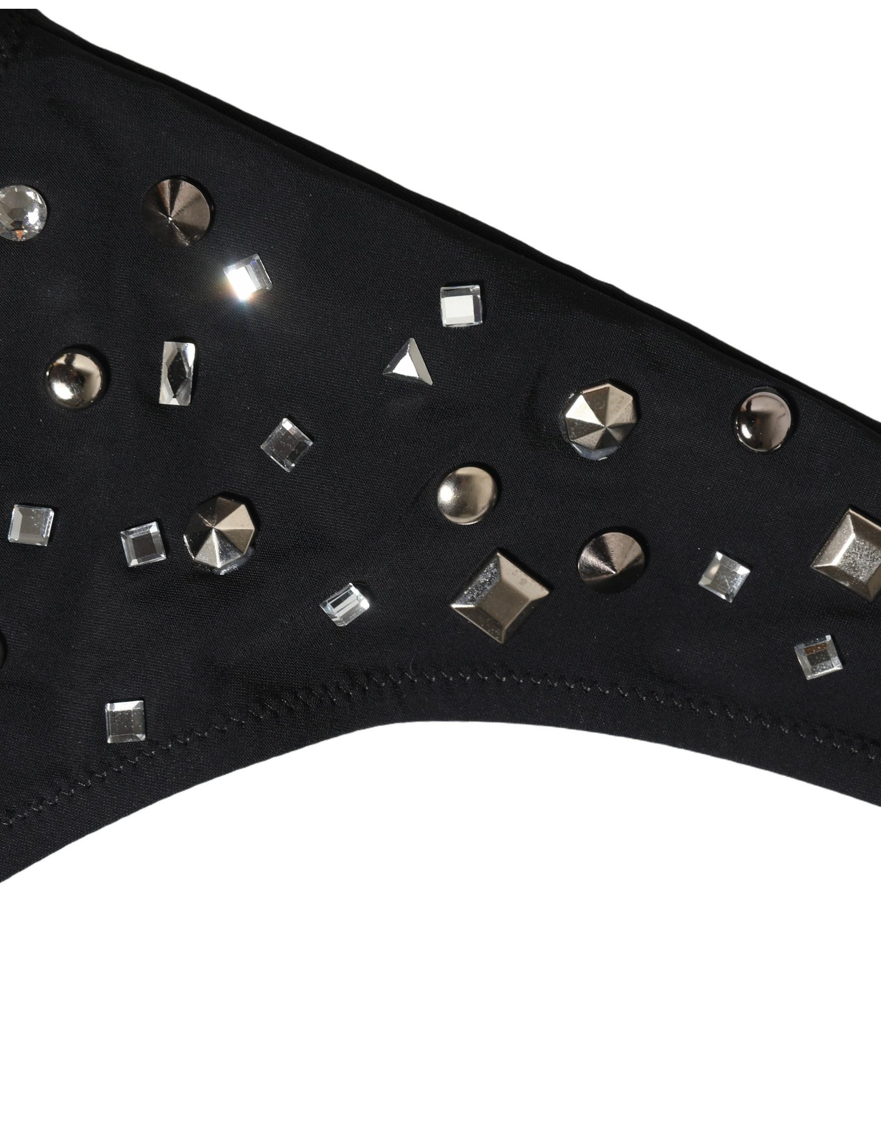 Dolce & Gabbana Black Embellished Cutout Bandeau One Piece Swimwear | Regal Royce