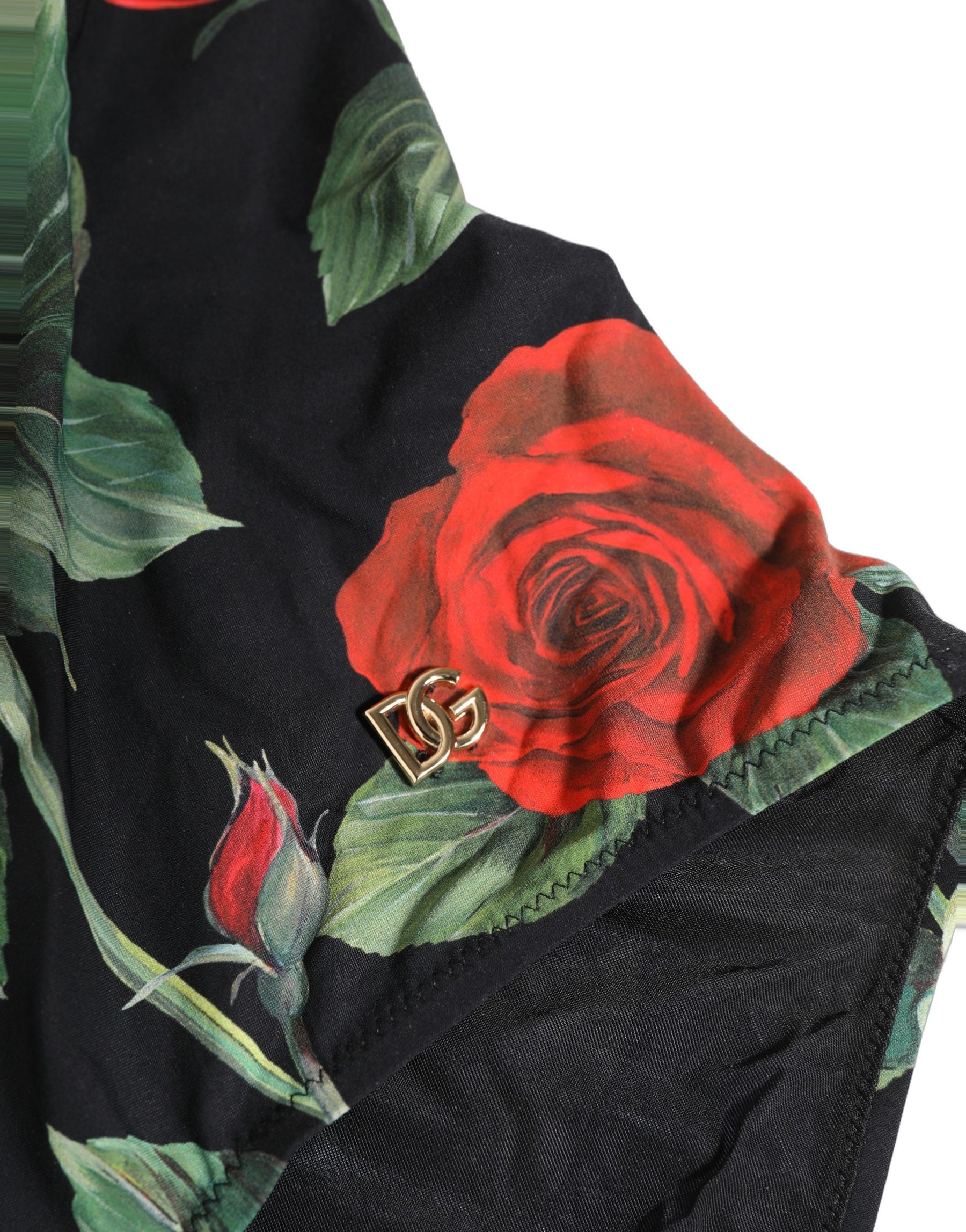 Dolce & Gabbana Black Floral Print One Piece Swimsuit Swimwear | Regal Royce