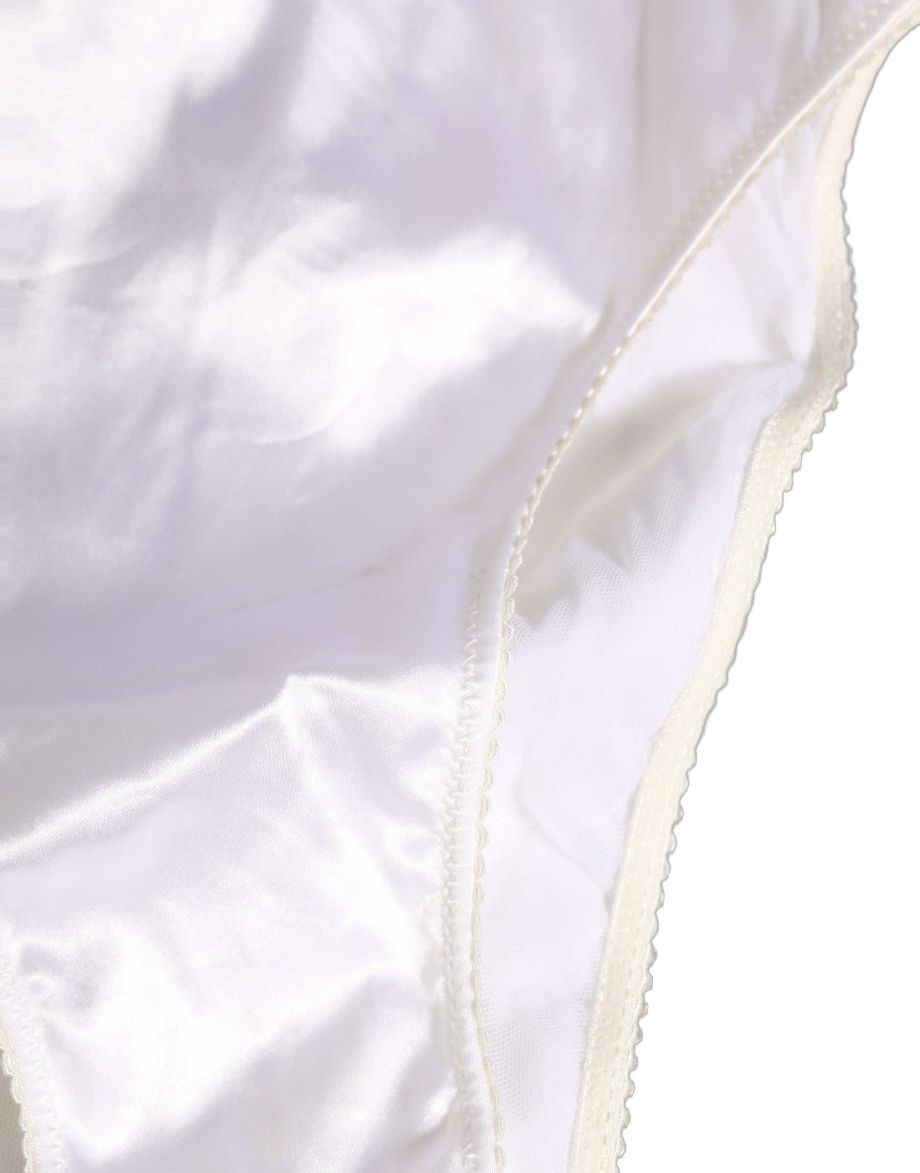 Dolce & Gabbana White Satin High-Waist Brief Logo Women Underwear | Regal Royce