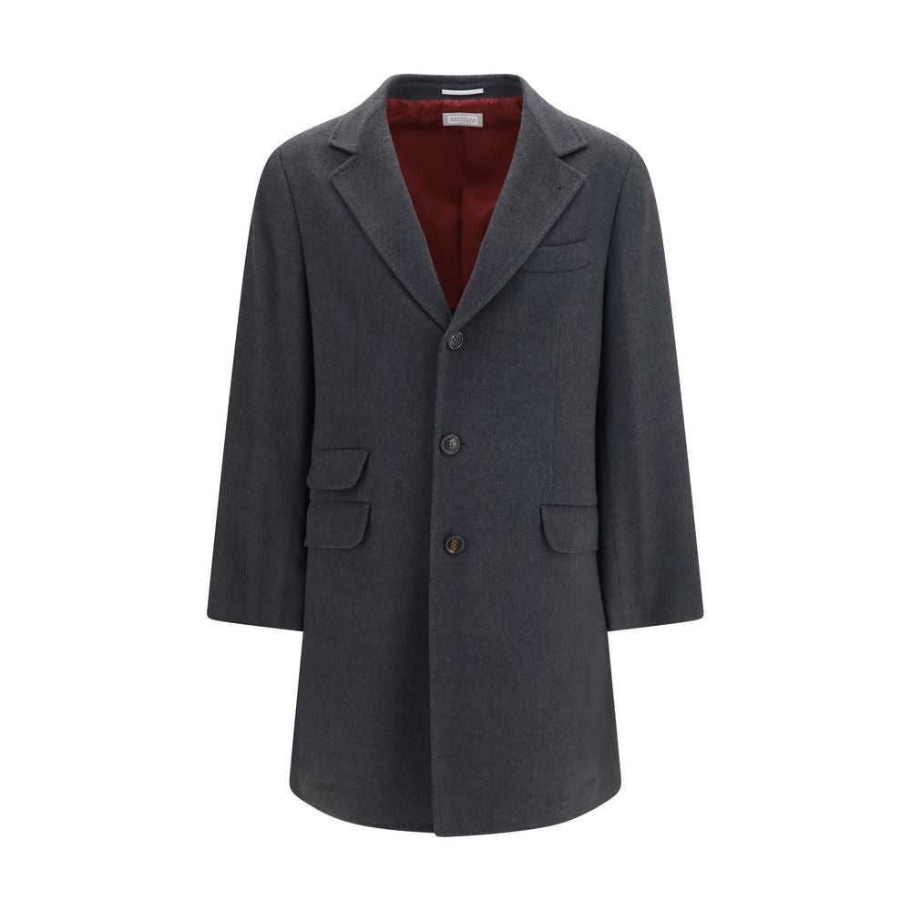 Brunello Cucinelli Gray Cashmere Coat | Regal Royce