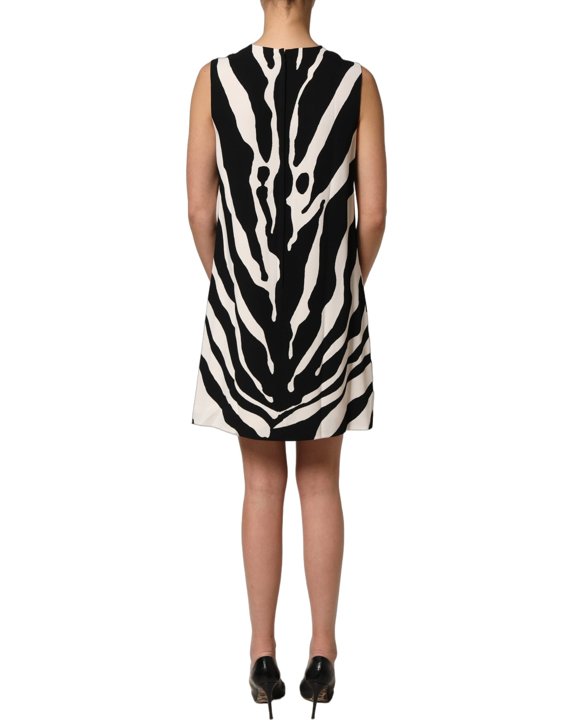 Dolce & Gabbana Black White Zebra Print Viscose Mini Dress | Regal Royce