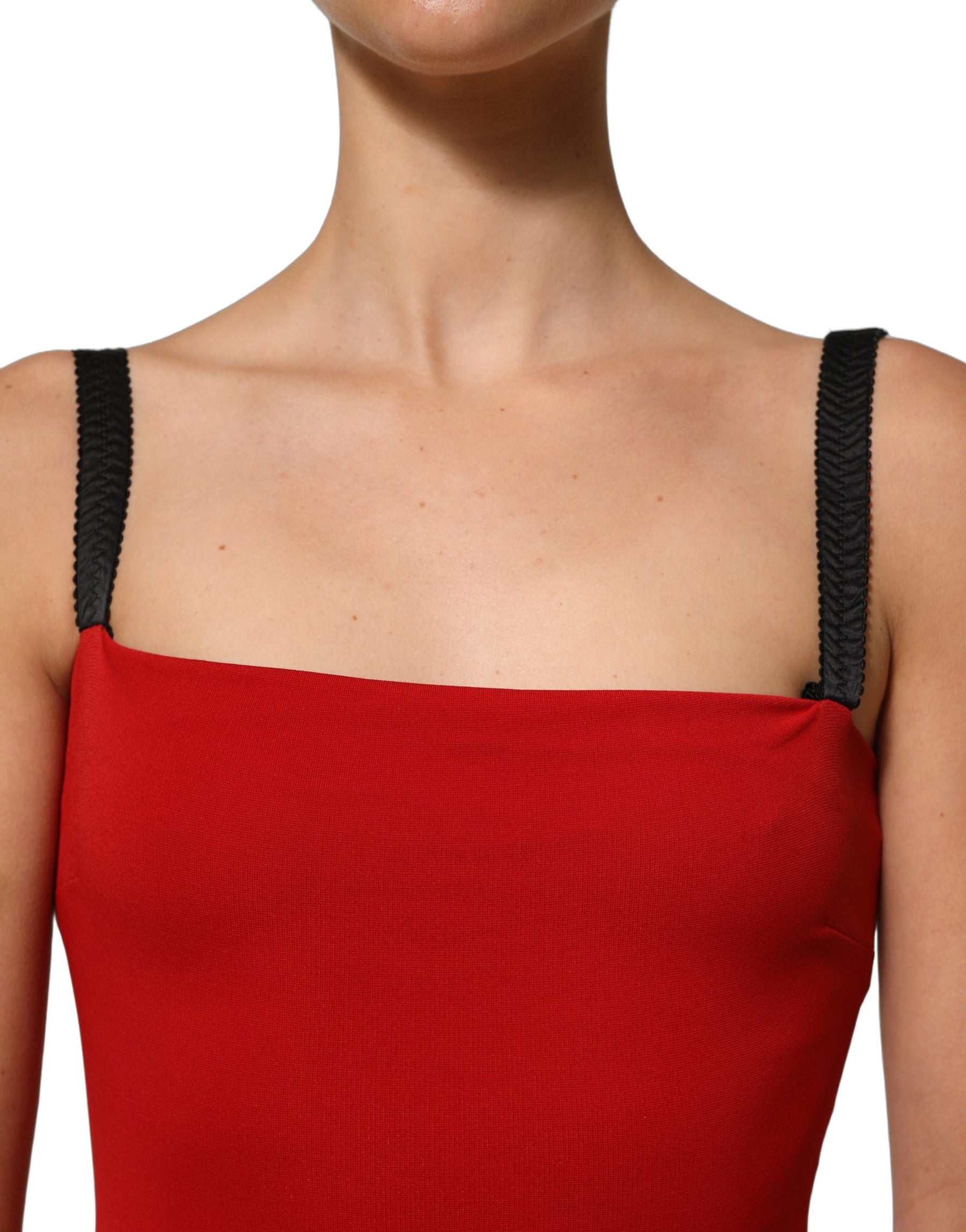 Dolce & Gabbana Red Stretch Bodycon Sheath Knee Length Dress | Regal Royce