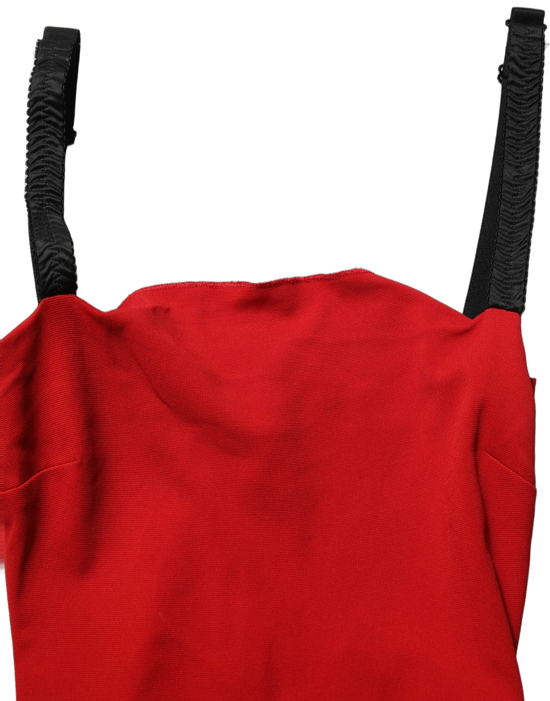 Dolce & Gabbana Red Stretch Bodycon Sheath Knee Length Dress | Regal Royce