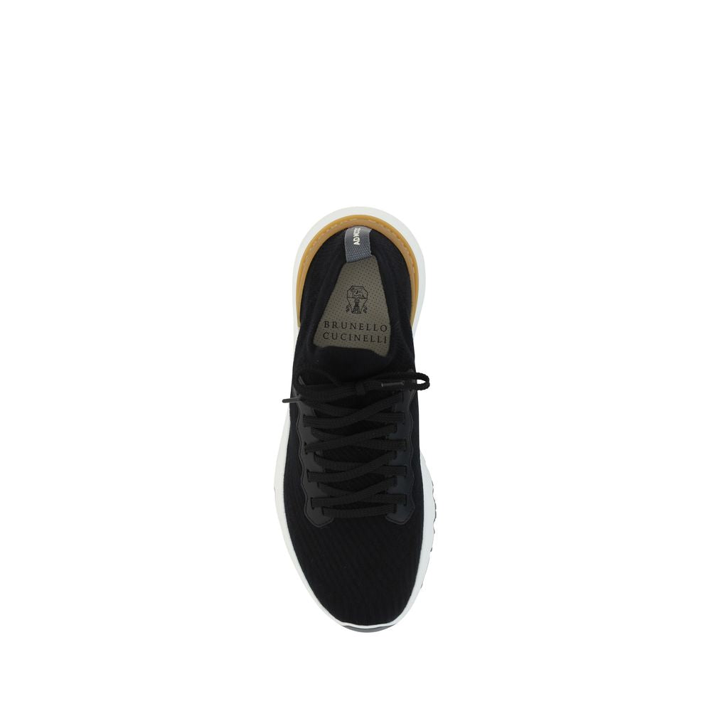 Brunello Cucinelli Black Cotton Athletic Sneakers | Regal Royce