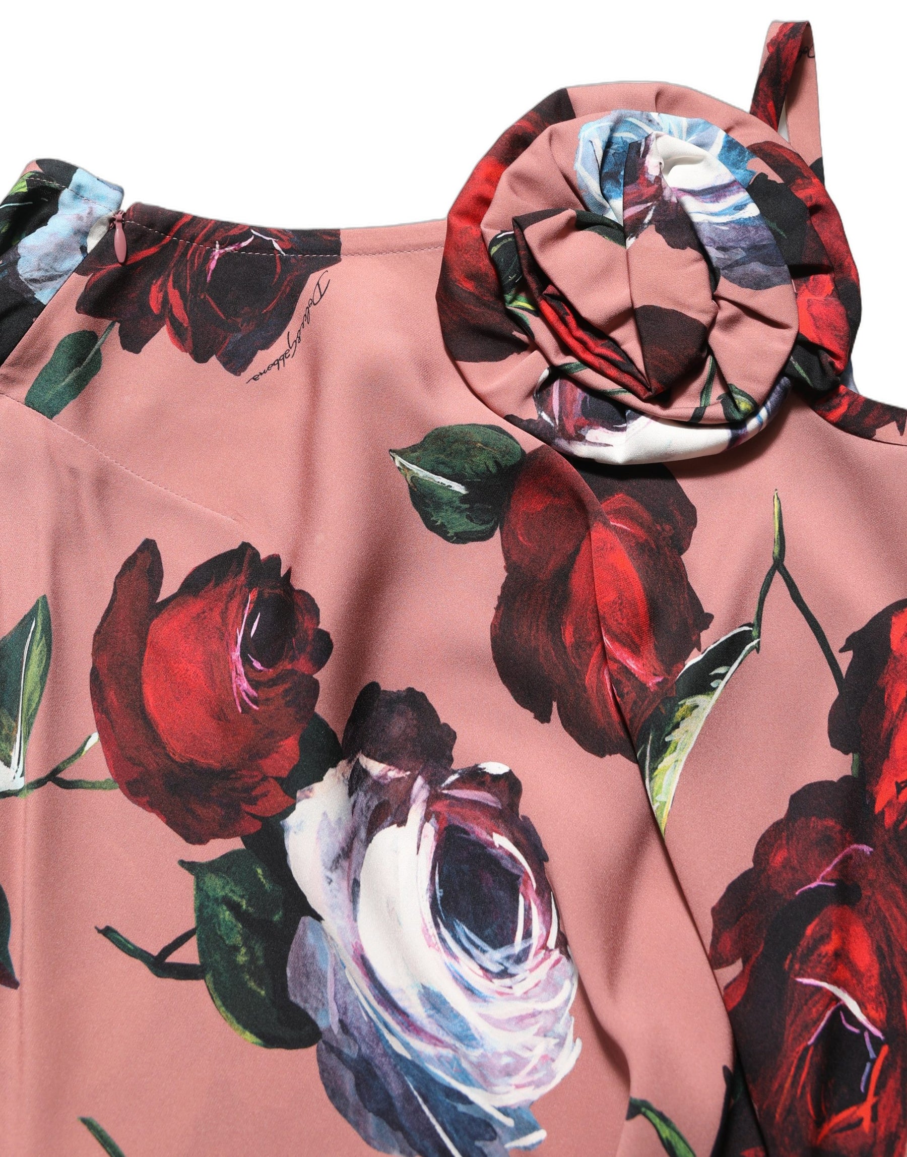 Dolce & Gabbana Dusty Pink Silk Floral OneShoulder Maxi Dress | Regal Royce