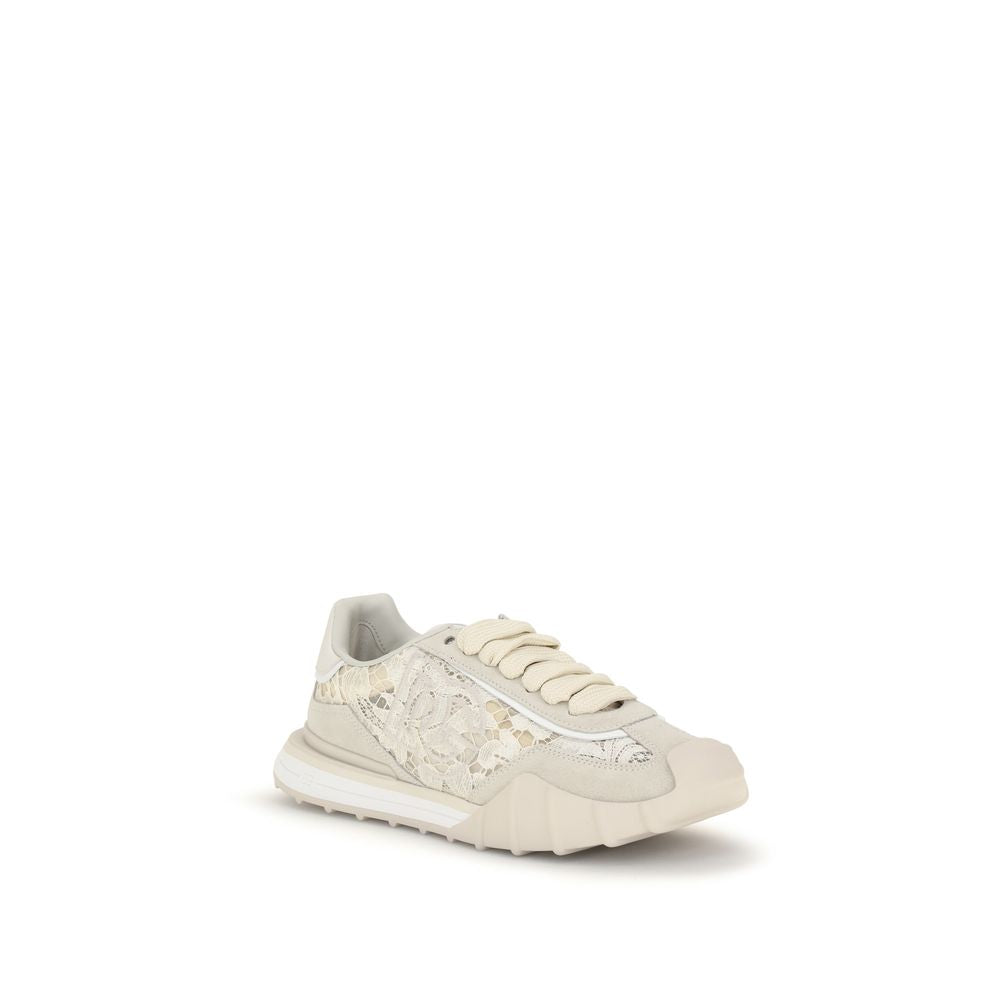 Dolce & Gabbana Beige Calf Leather Bos Taurus Sneakers | Regal Royce